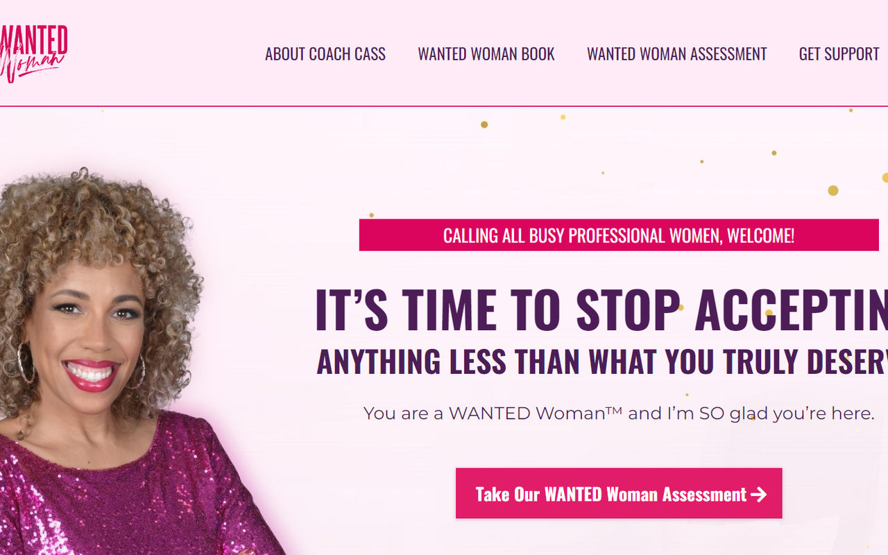 Homepage screenshot of wantedwoman.com