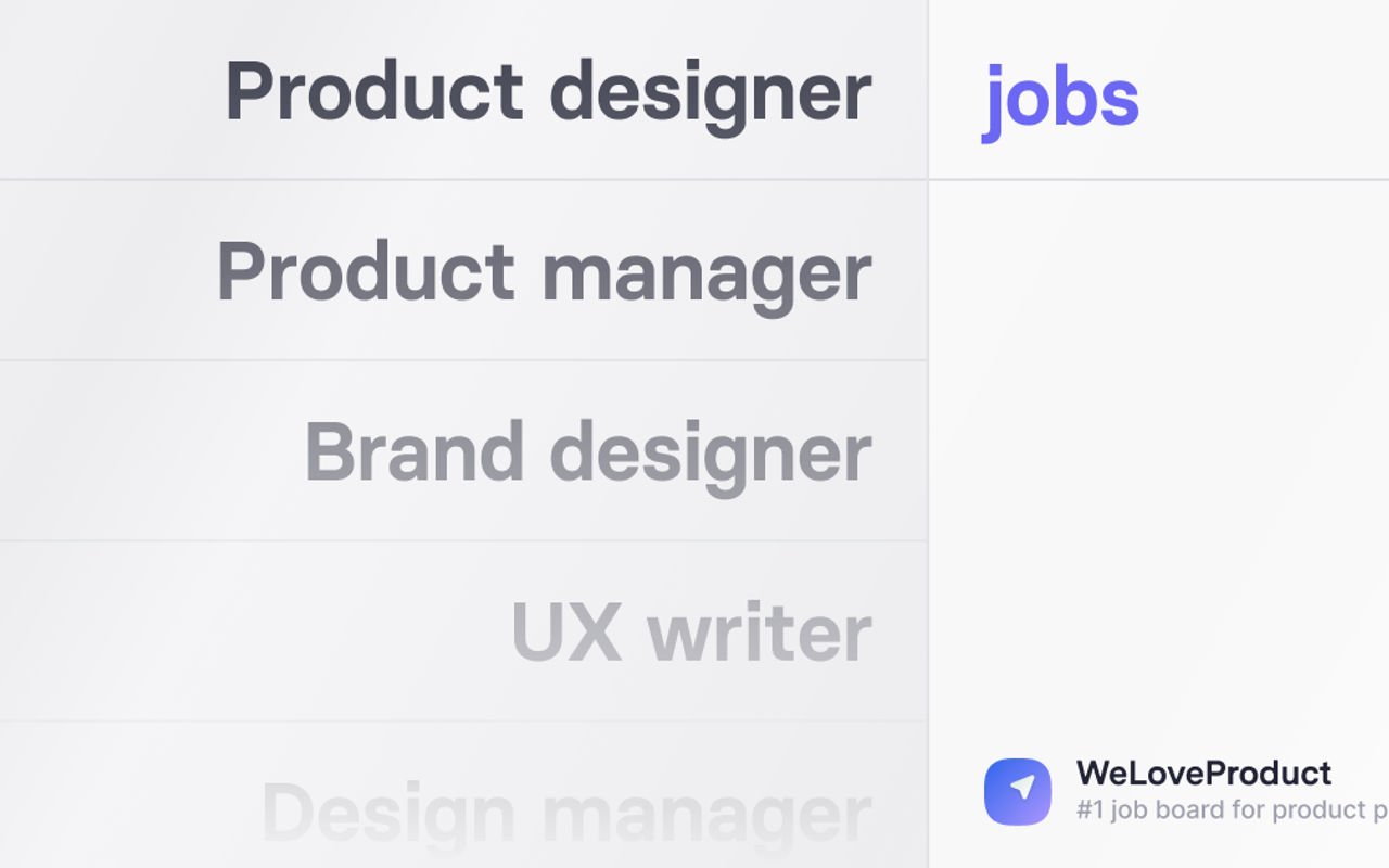 Homepage screenshot of weloveproduct.co