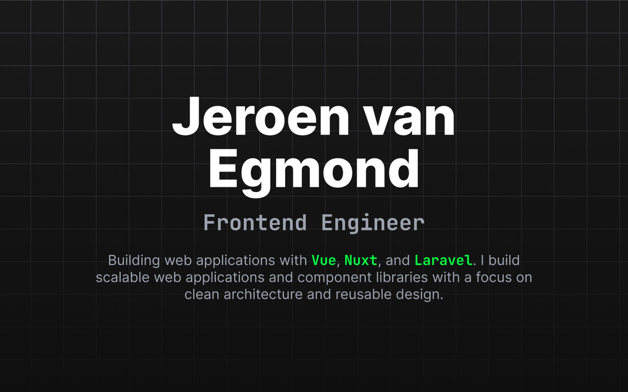 Homepage screenshot of yeeroen.com