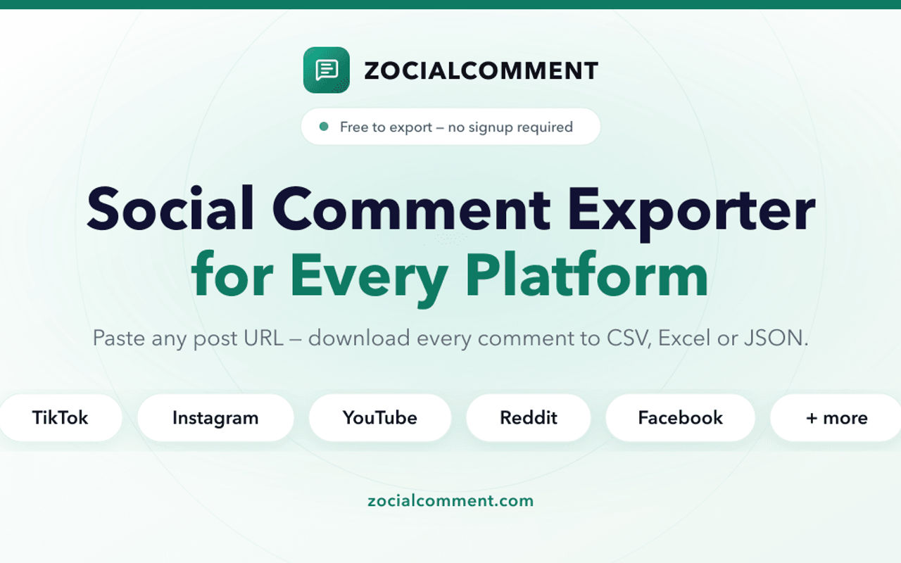 Homepage screenshot of zocialcomment.com