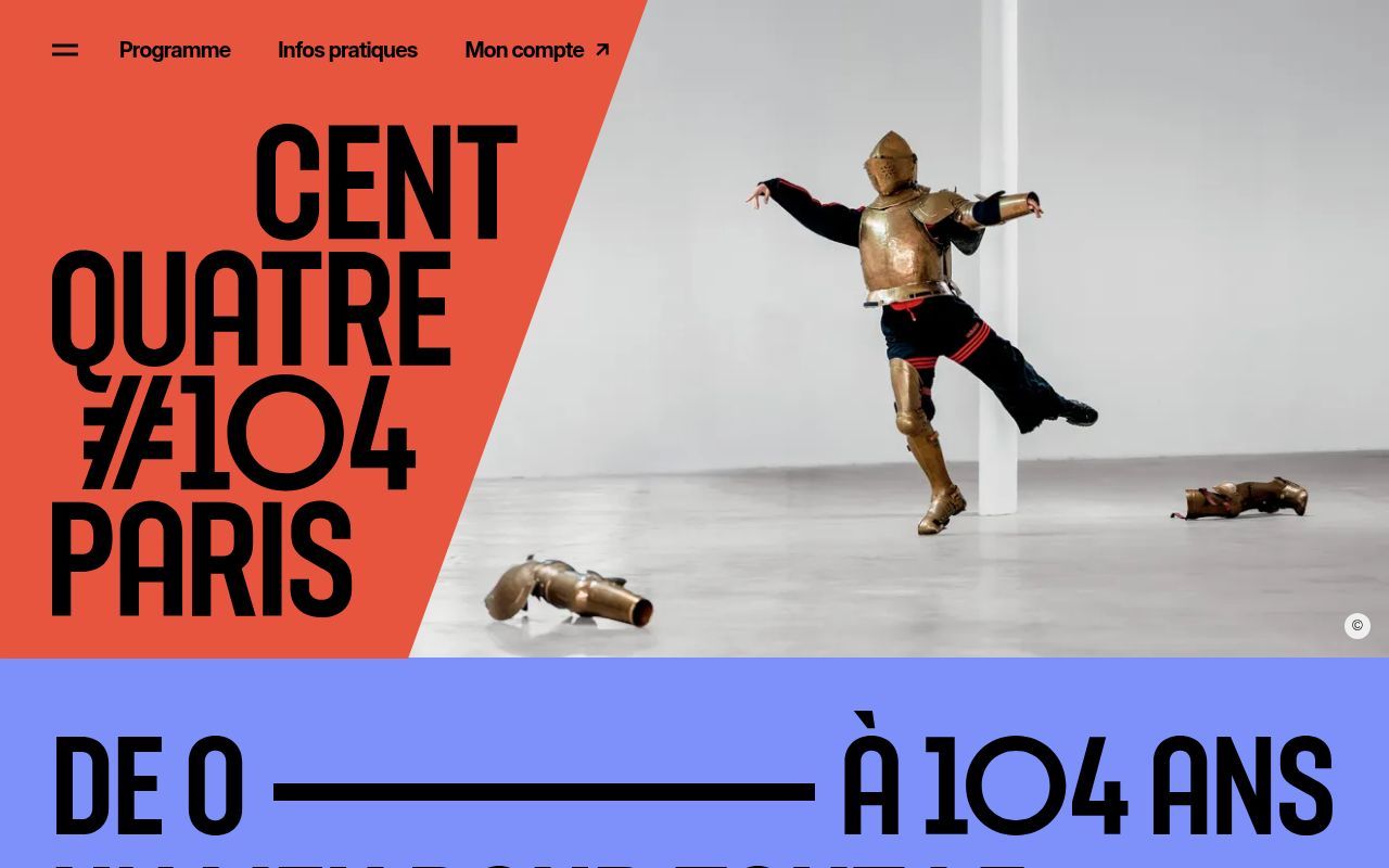 Homepage screenshot of 104.fr