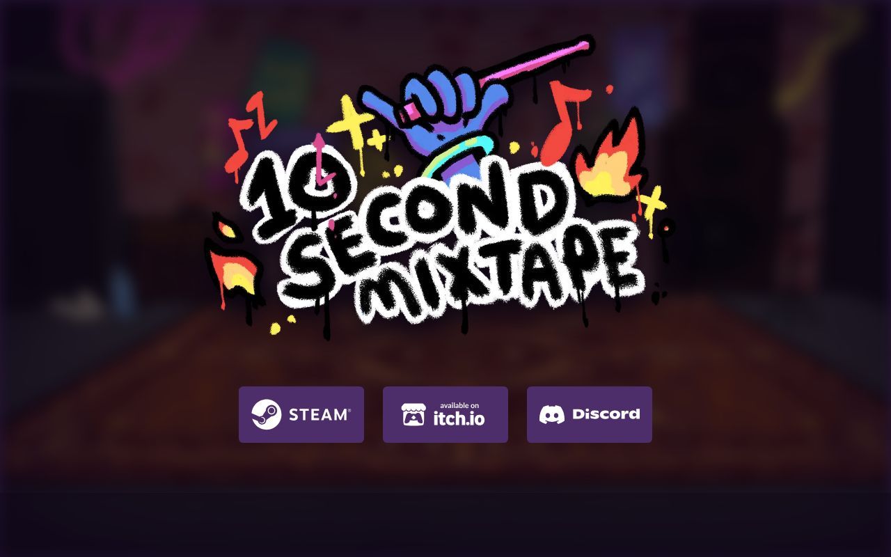 Homepage screenshot of 10secondmixtape.xyz