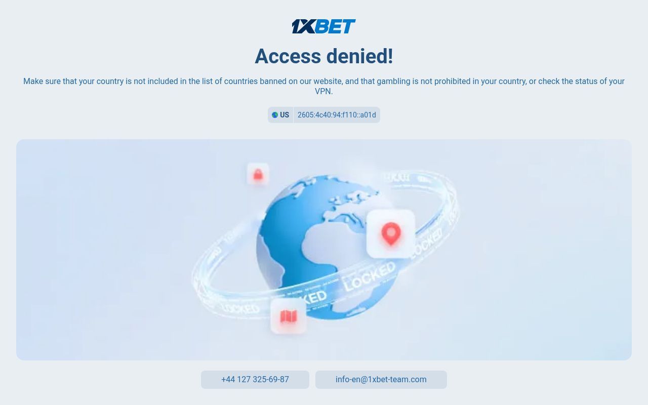 Homepage screenshot of 1xbet.com