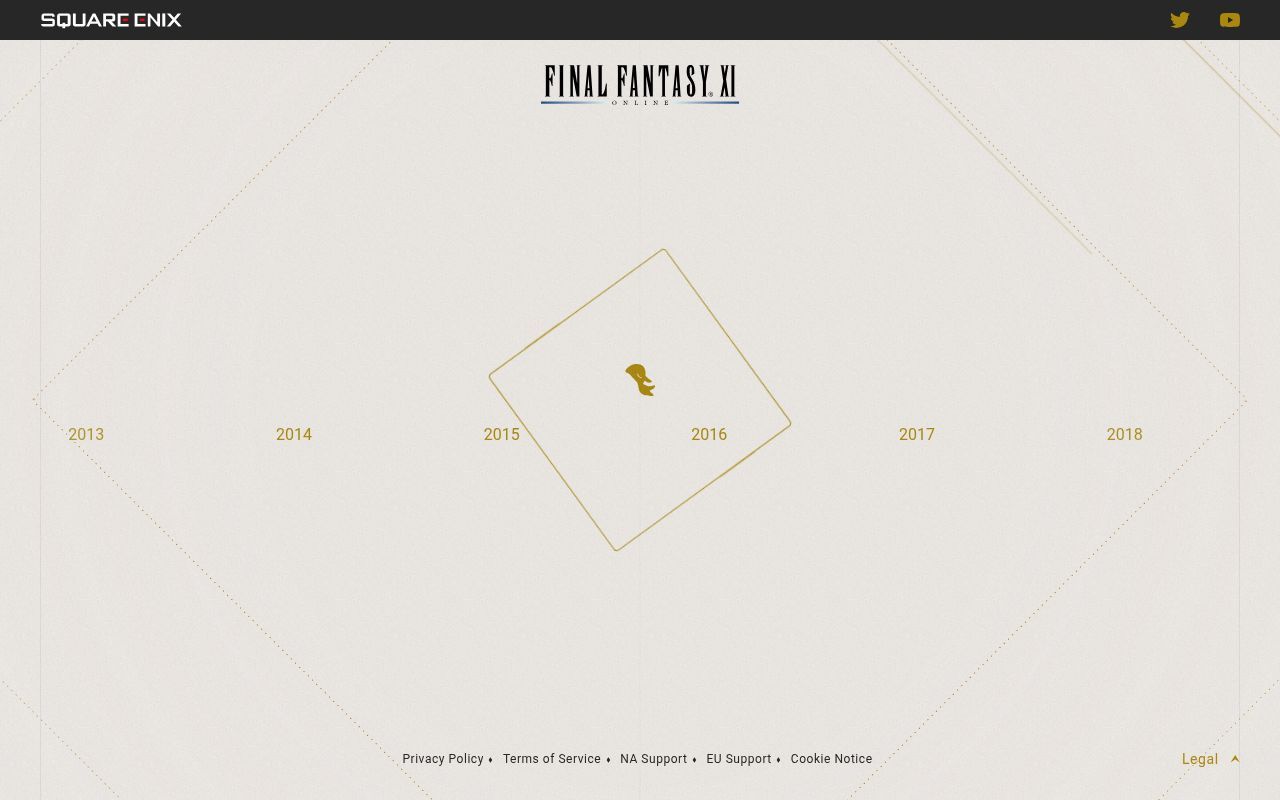 Homepage screenshot of 20yearsof.finalfantasyxi.com