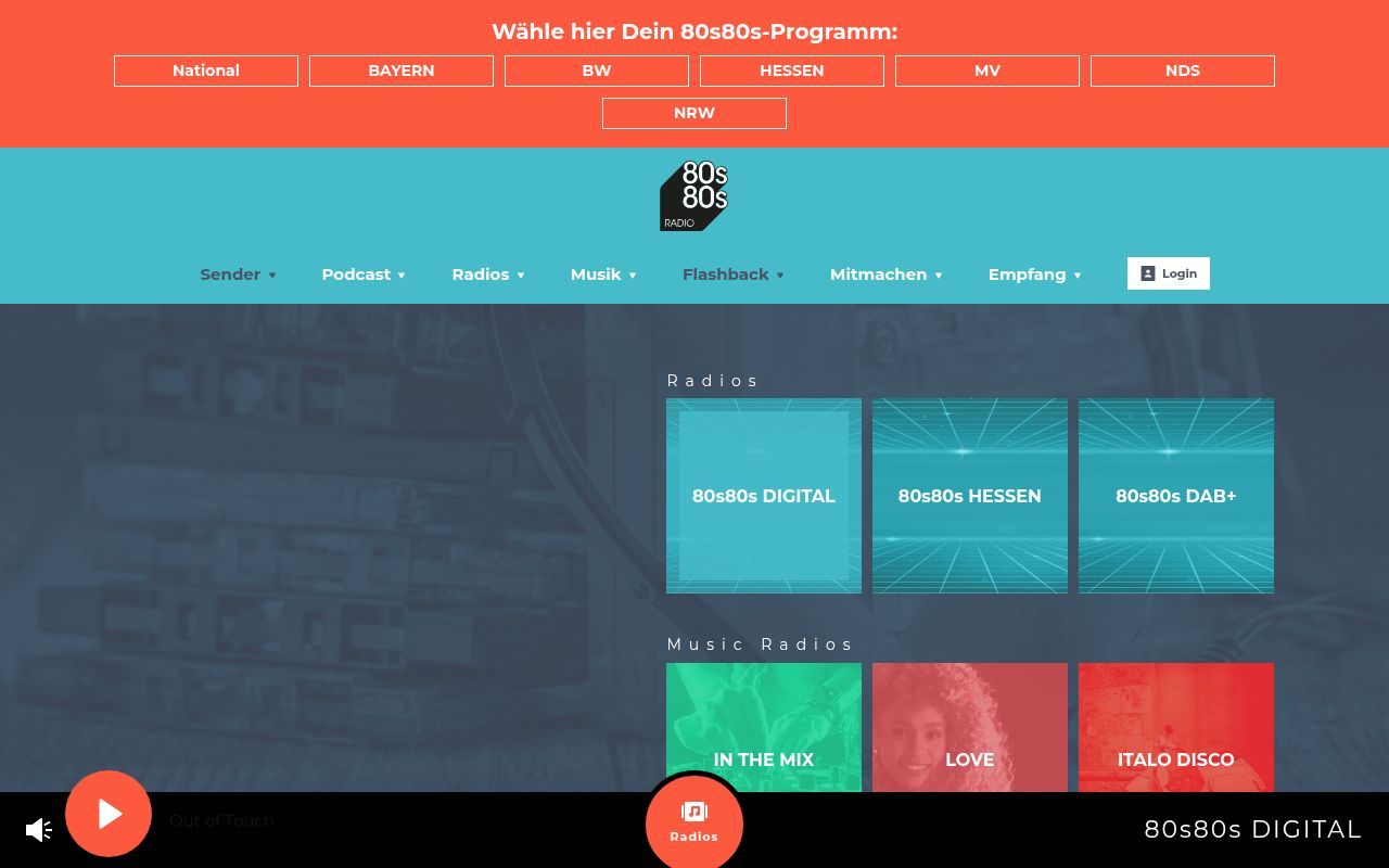 Homepage screenshot of 80s80s.de