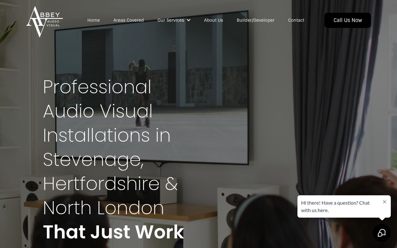 Homepage screenshot of abbeyaudiovisual.co.uk