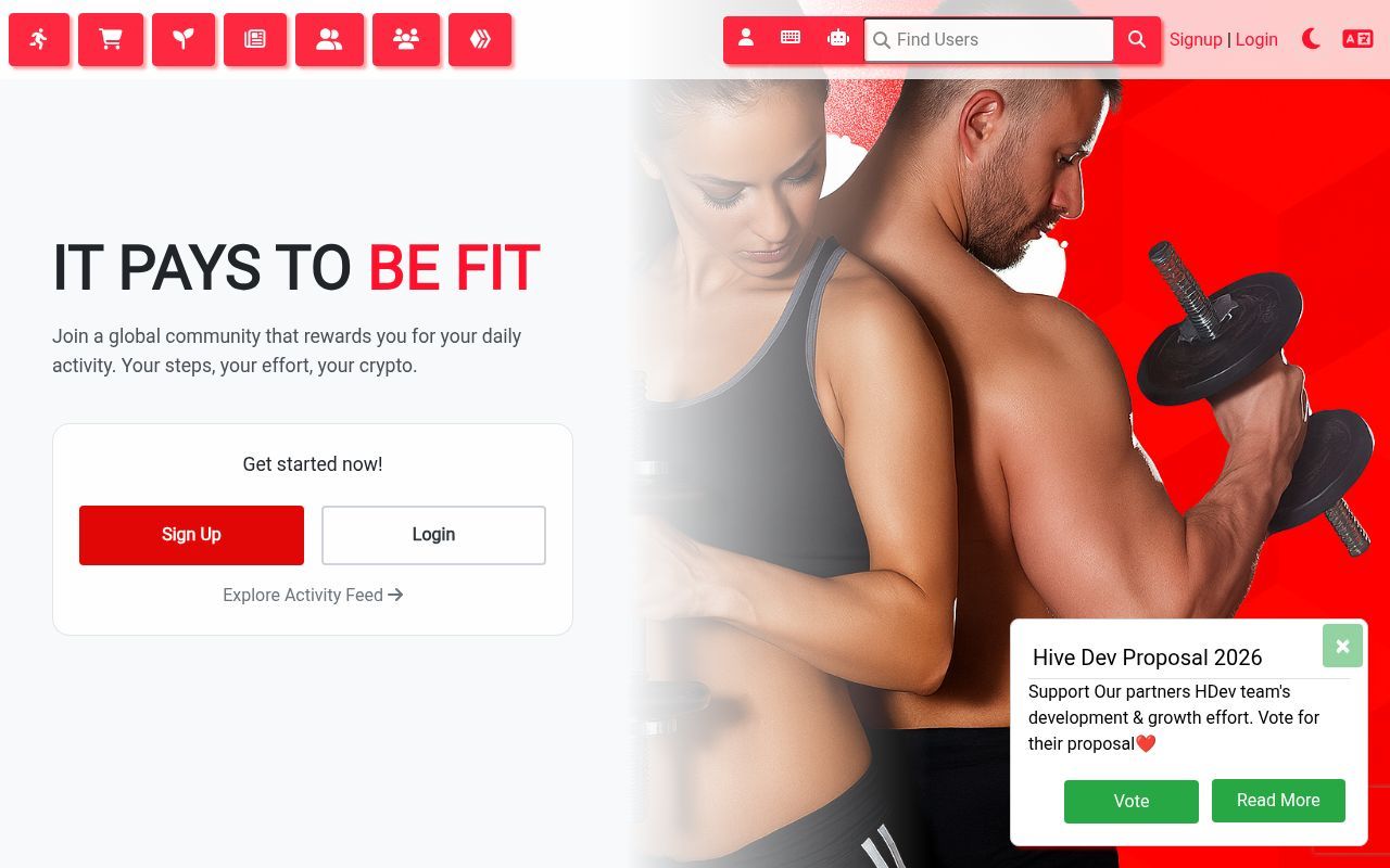 Homepage screenshot of actifit.io