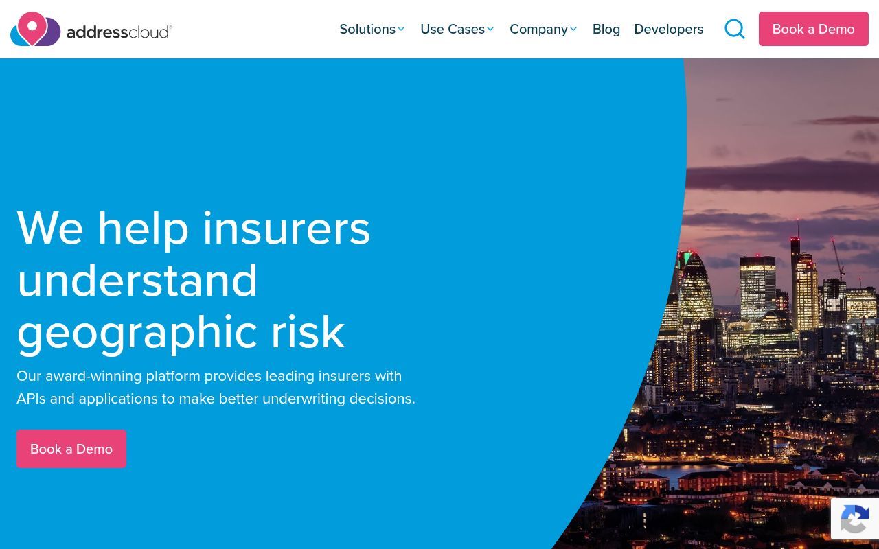 Homepage screenshot of addresscloud.com