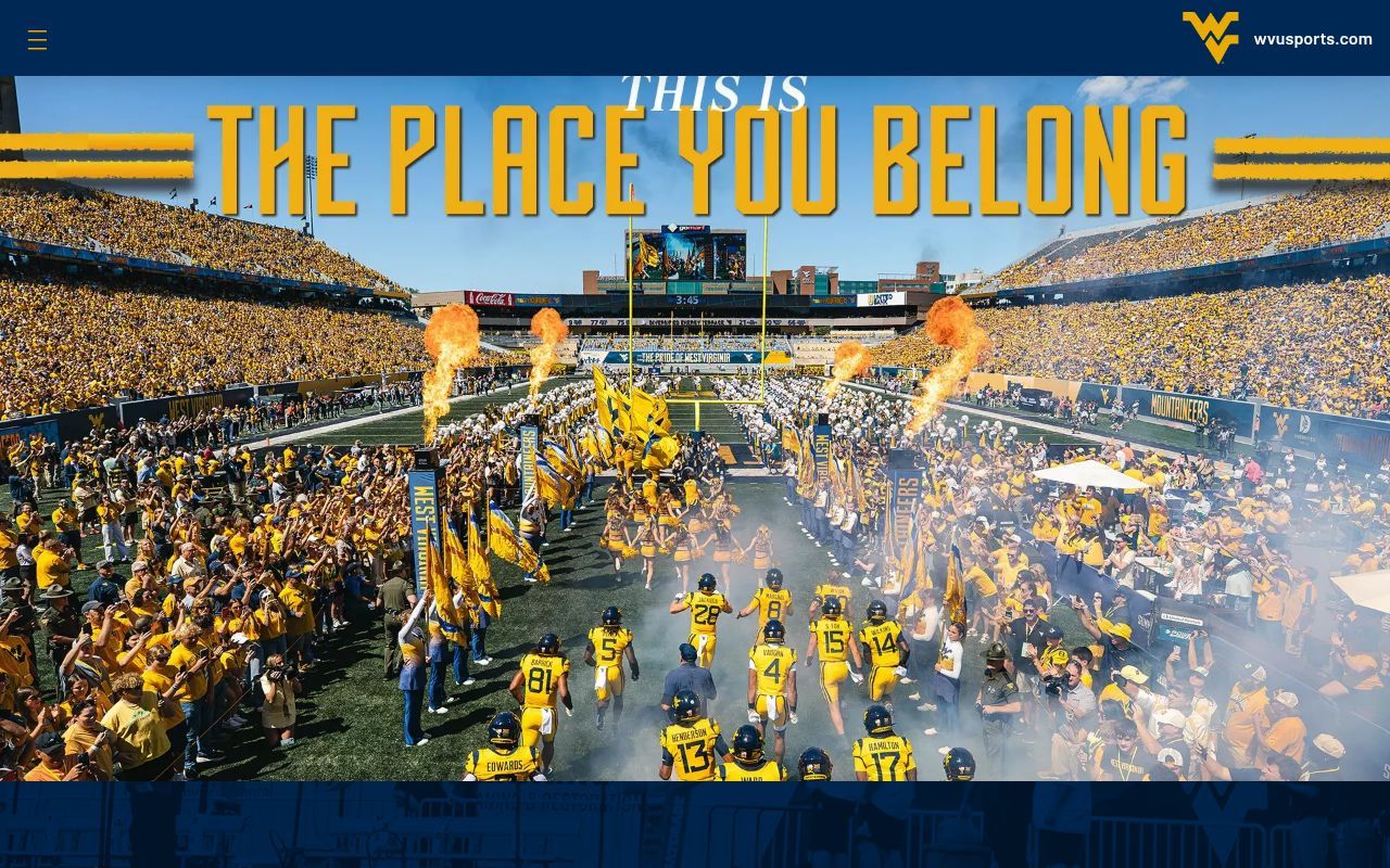 Homepage screenshot of admin.wvusports.com