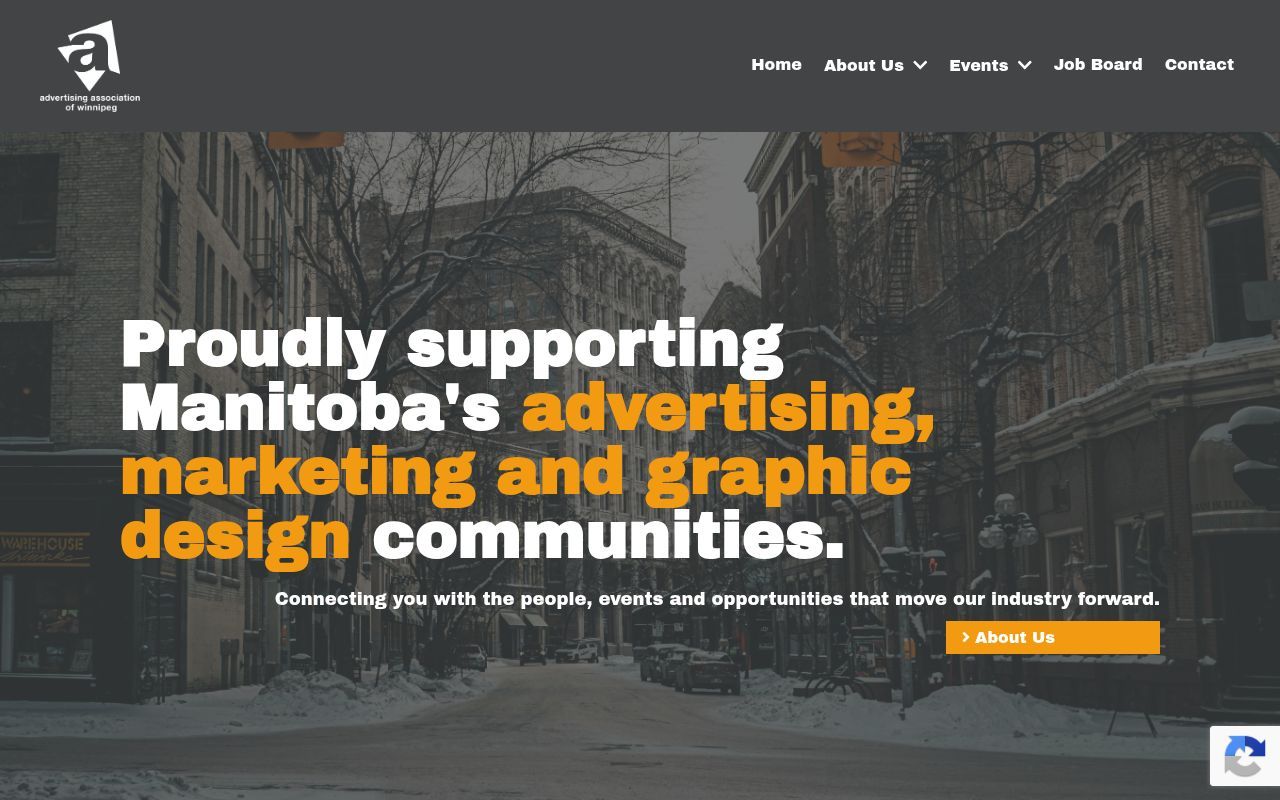 Homepage screenshot of adwinnipeg.ca
