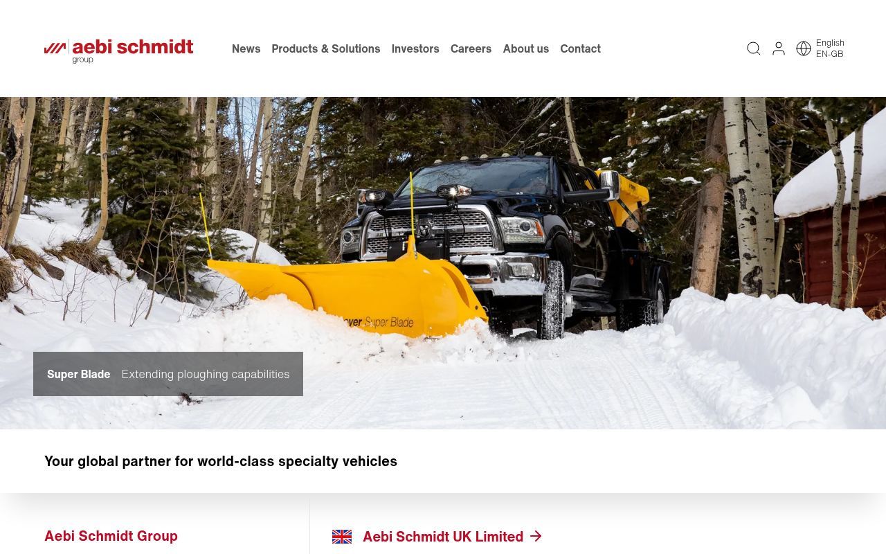 Homepage screenshot of aebi-schmidt.com