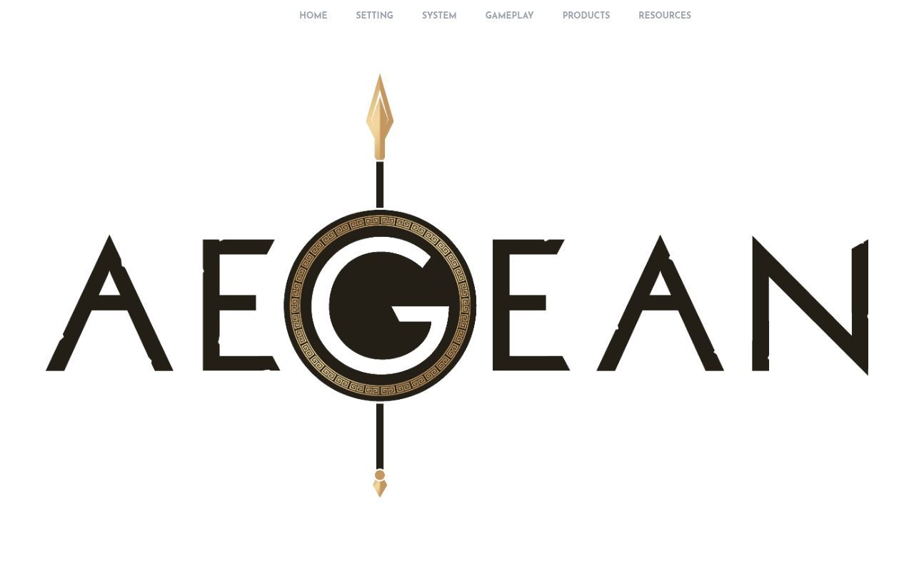 Homepage screenshot of aegeanrpg.com