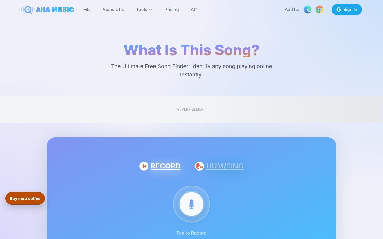 Homepage screenshot of aha-music.com