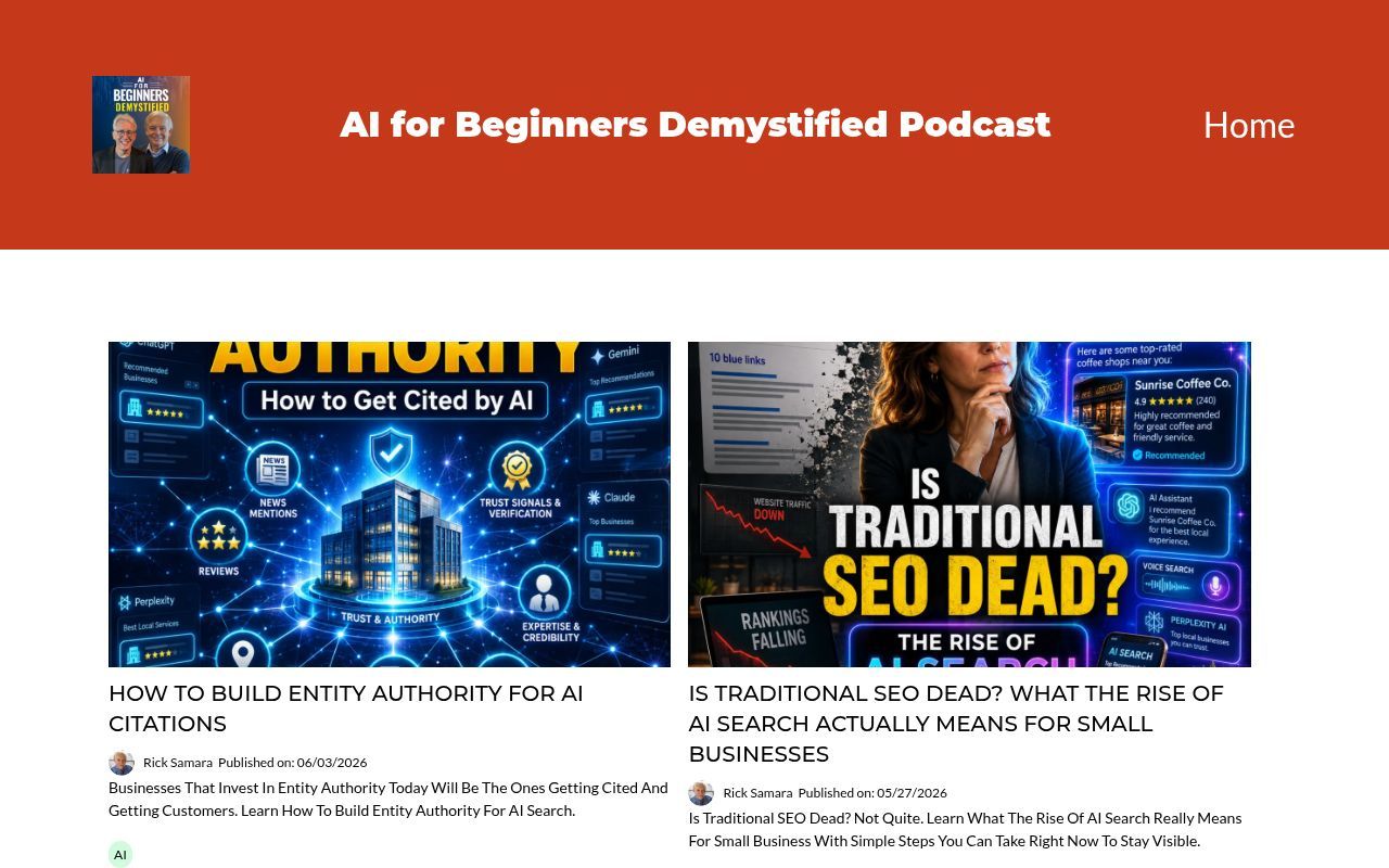 Homepage screenshot of aifbd-podcast.einternetmarketingservices.com
