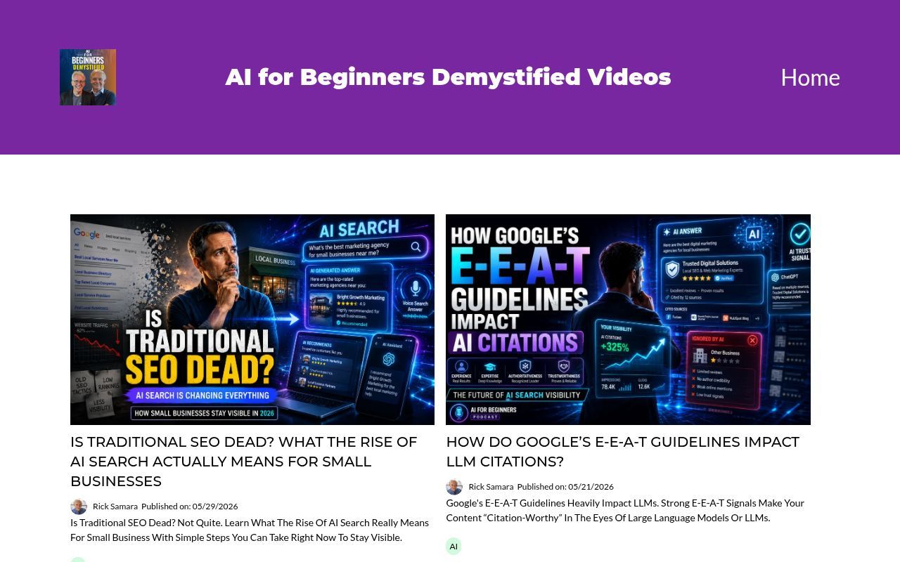 Homepage screenshot of aifbd-videos.einternetmarketingservices.com