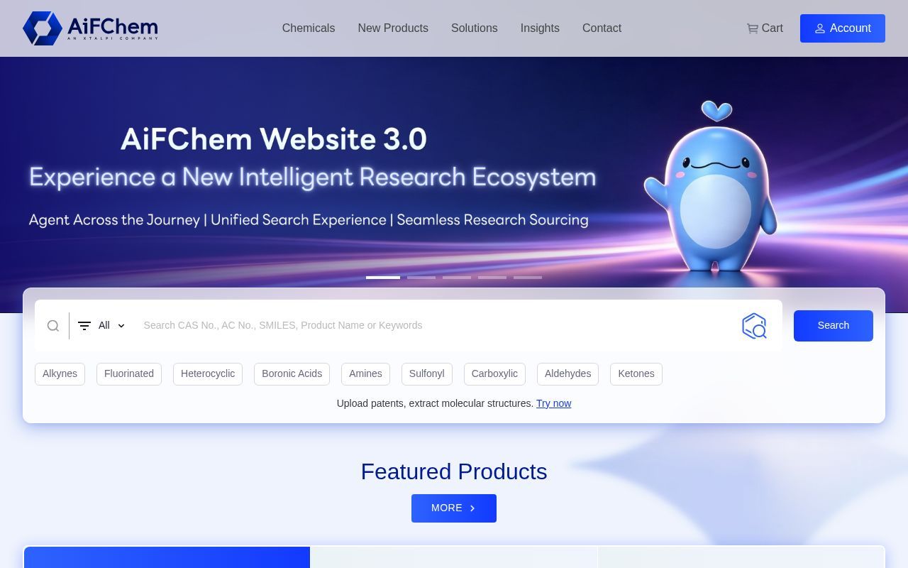 Homepage screenshot of aifchem.com