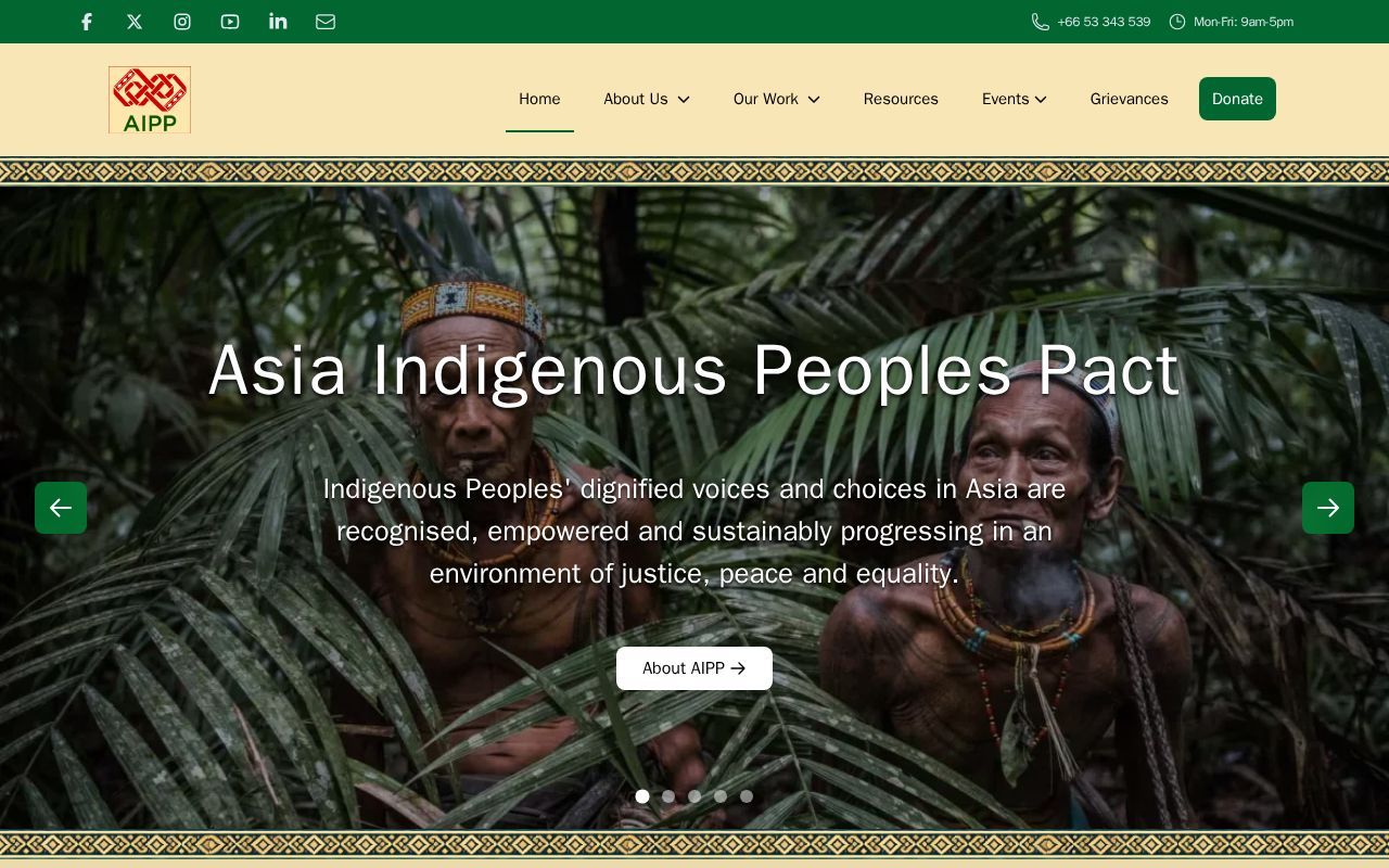 Homepage screenshot of aippnet.org