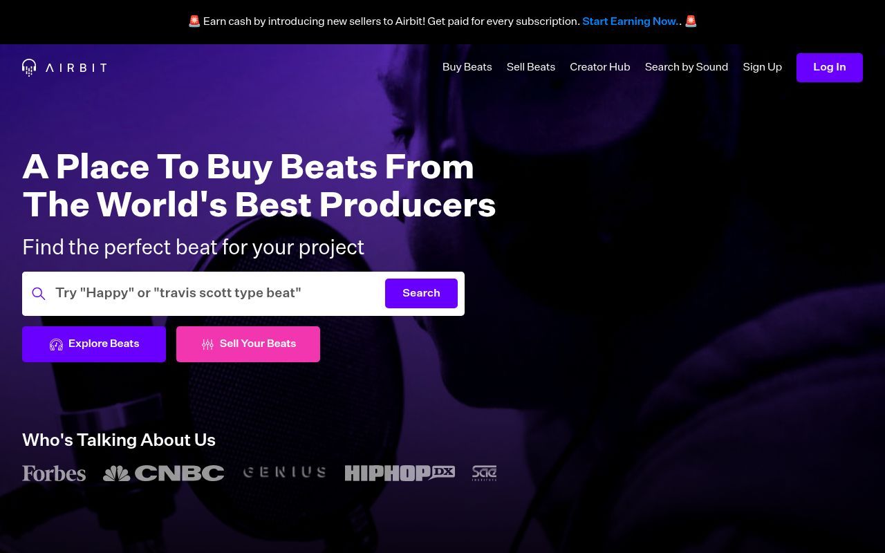 Homepage screenshot of airbit.com