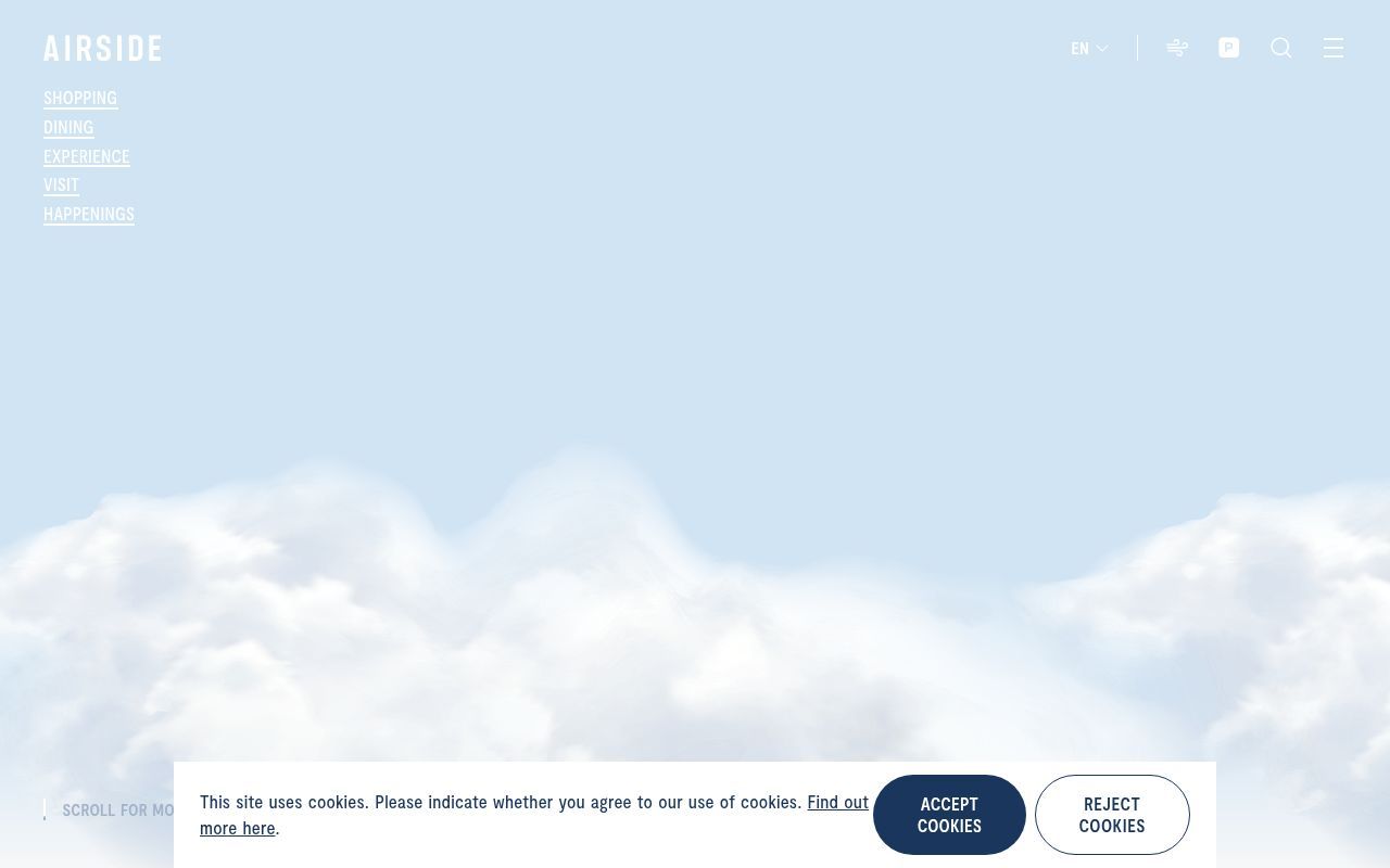 Homepage screenshot of airside.com.hk