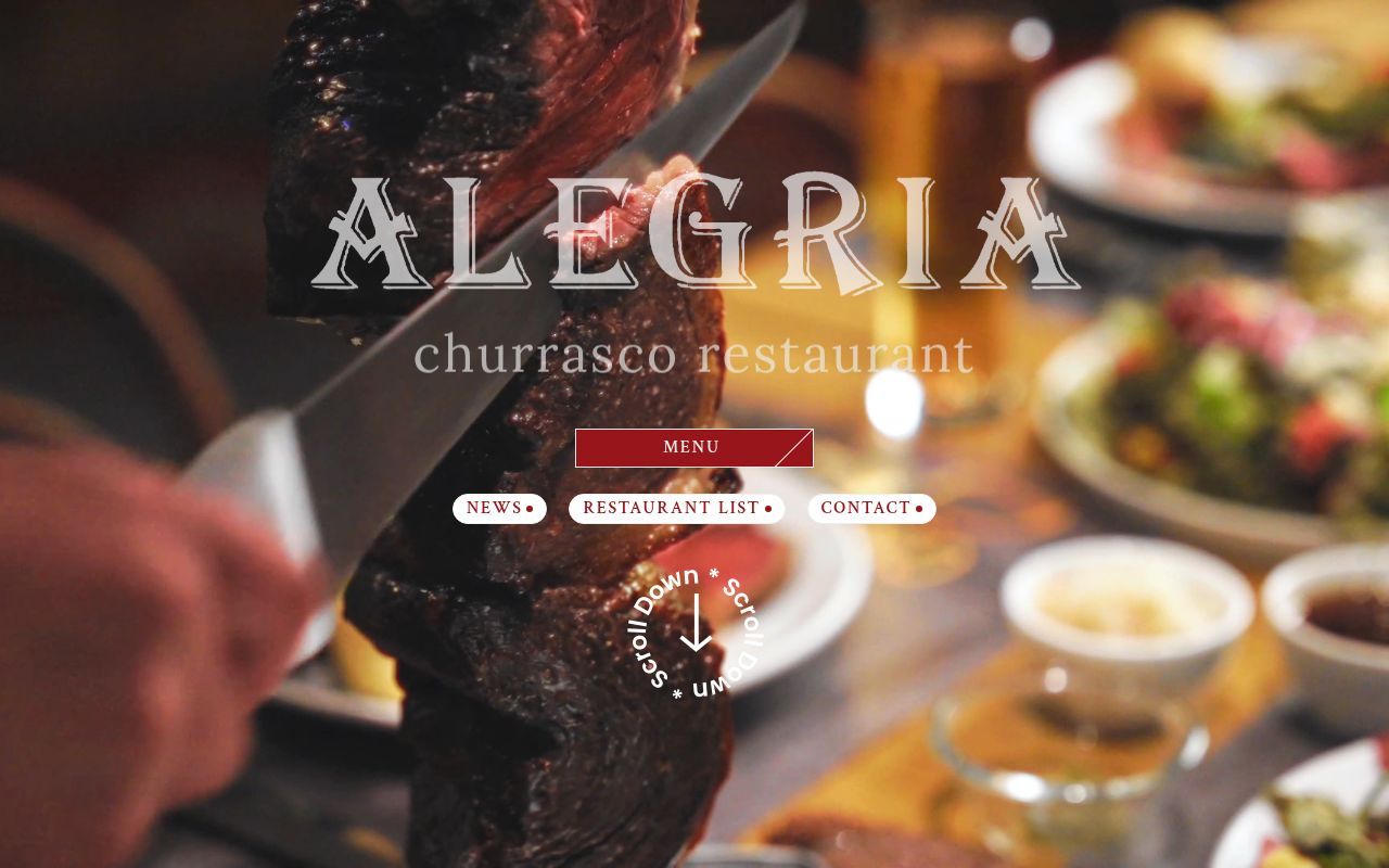 Homepage screenshot of alegria.hapyres.com