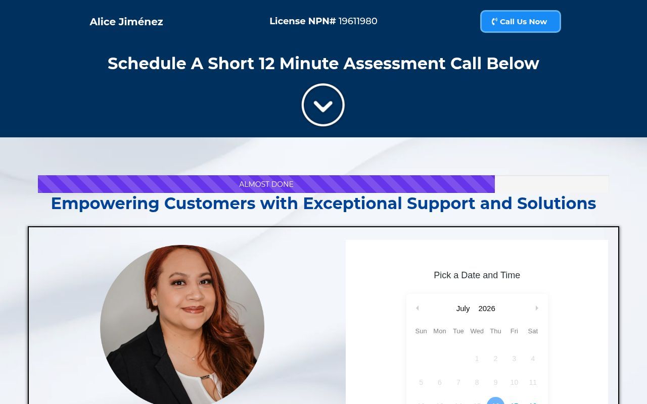 Homepage screenshot of alicemiranda.agentverify.org