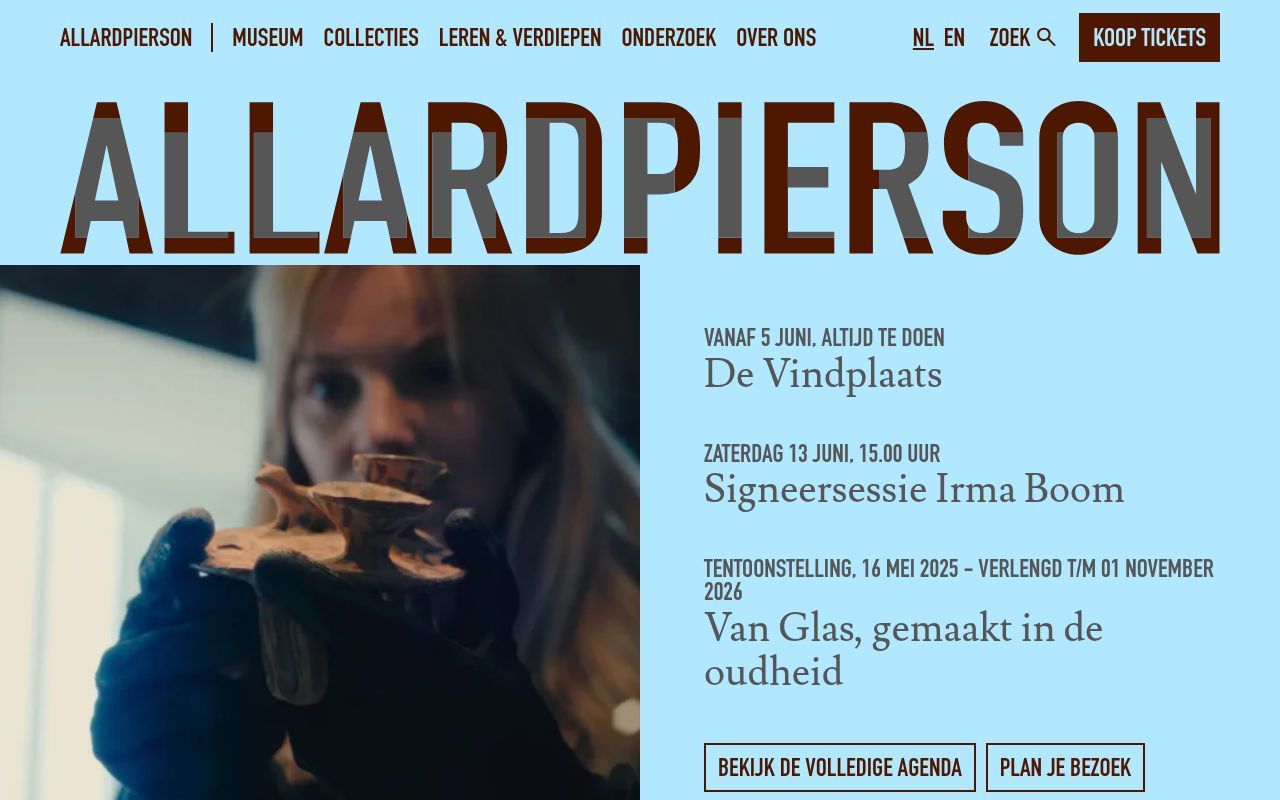 Homepage screenshot of allardpierson.nl
