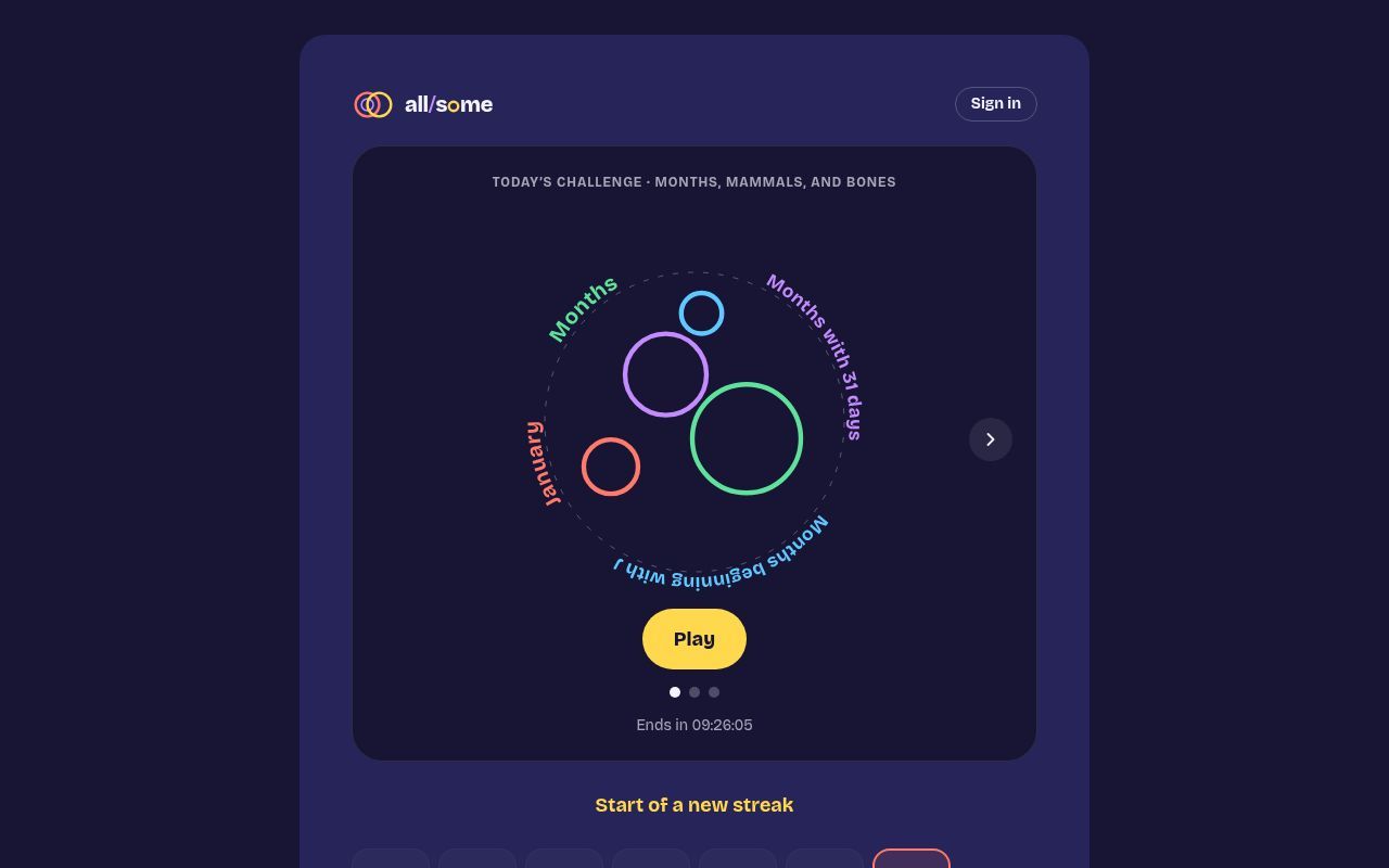 Homepage screenshot of allsome.app