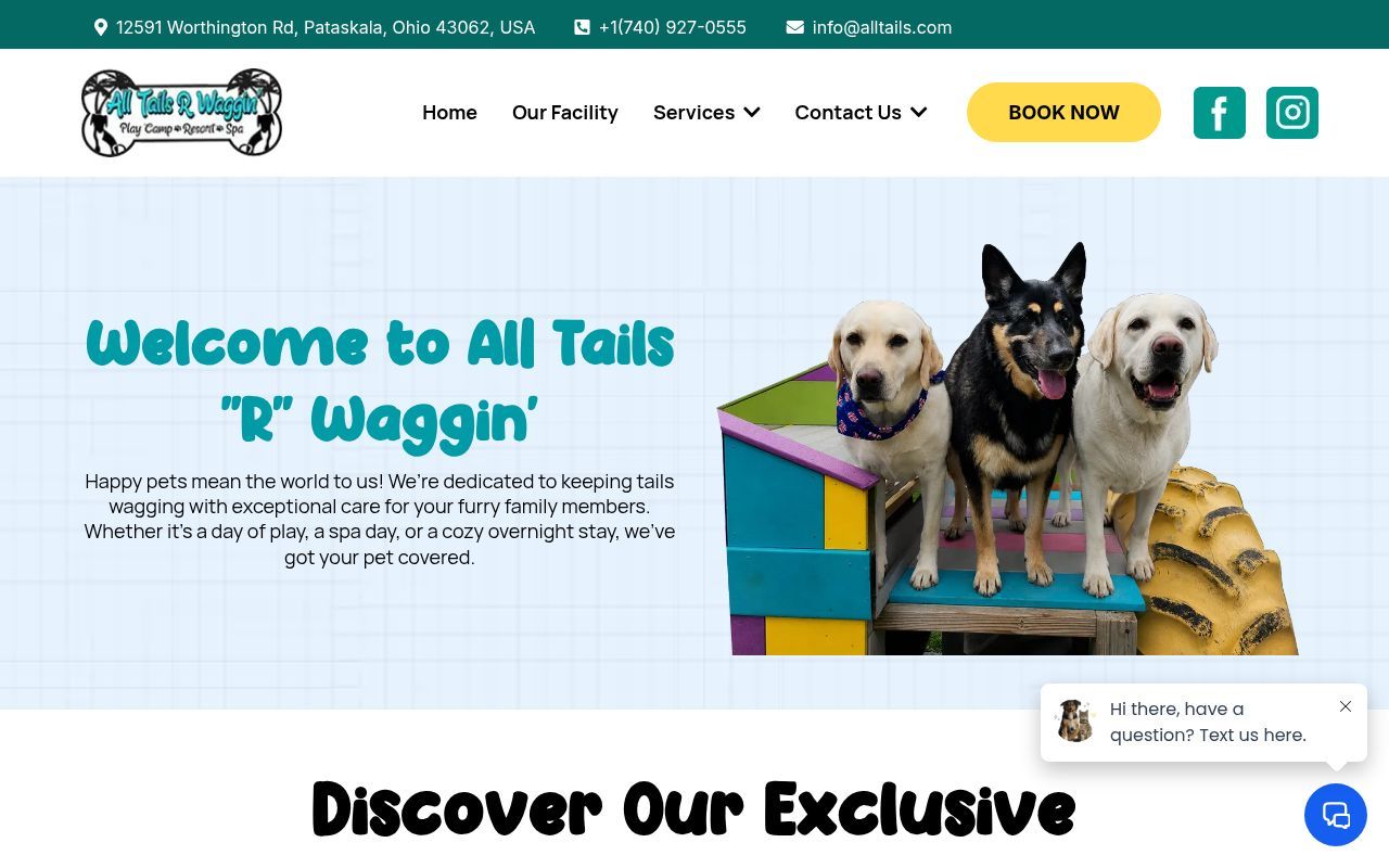 Homepage screenshot of alltails.com