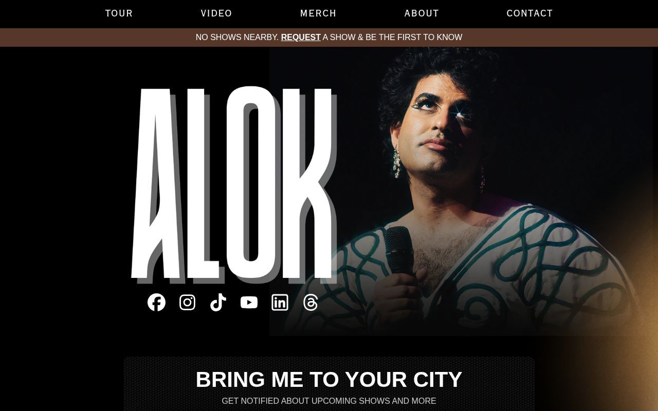 Homepage screenshot of alokvmenon.com