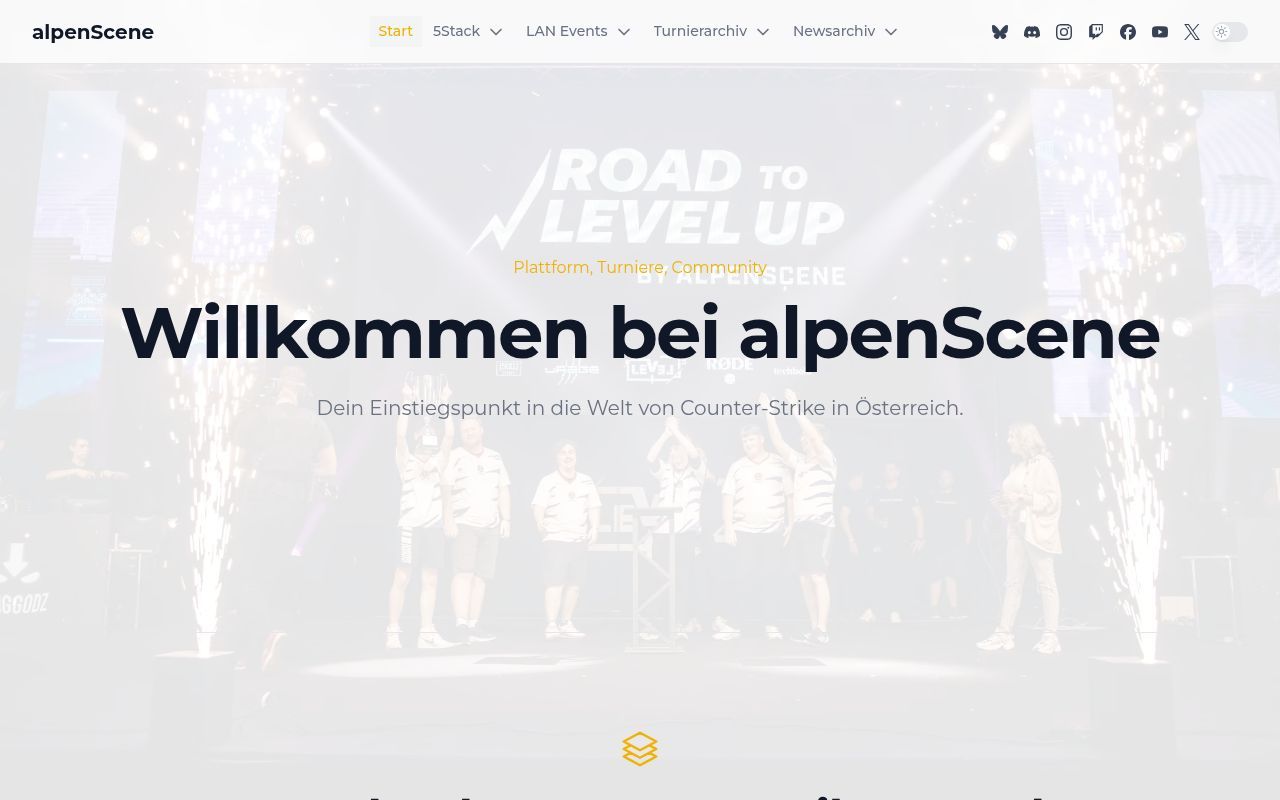 Homepage screenshot of alpenscene.at
