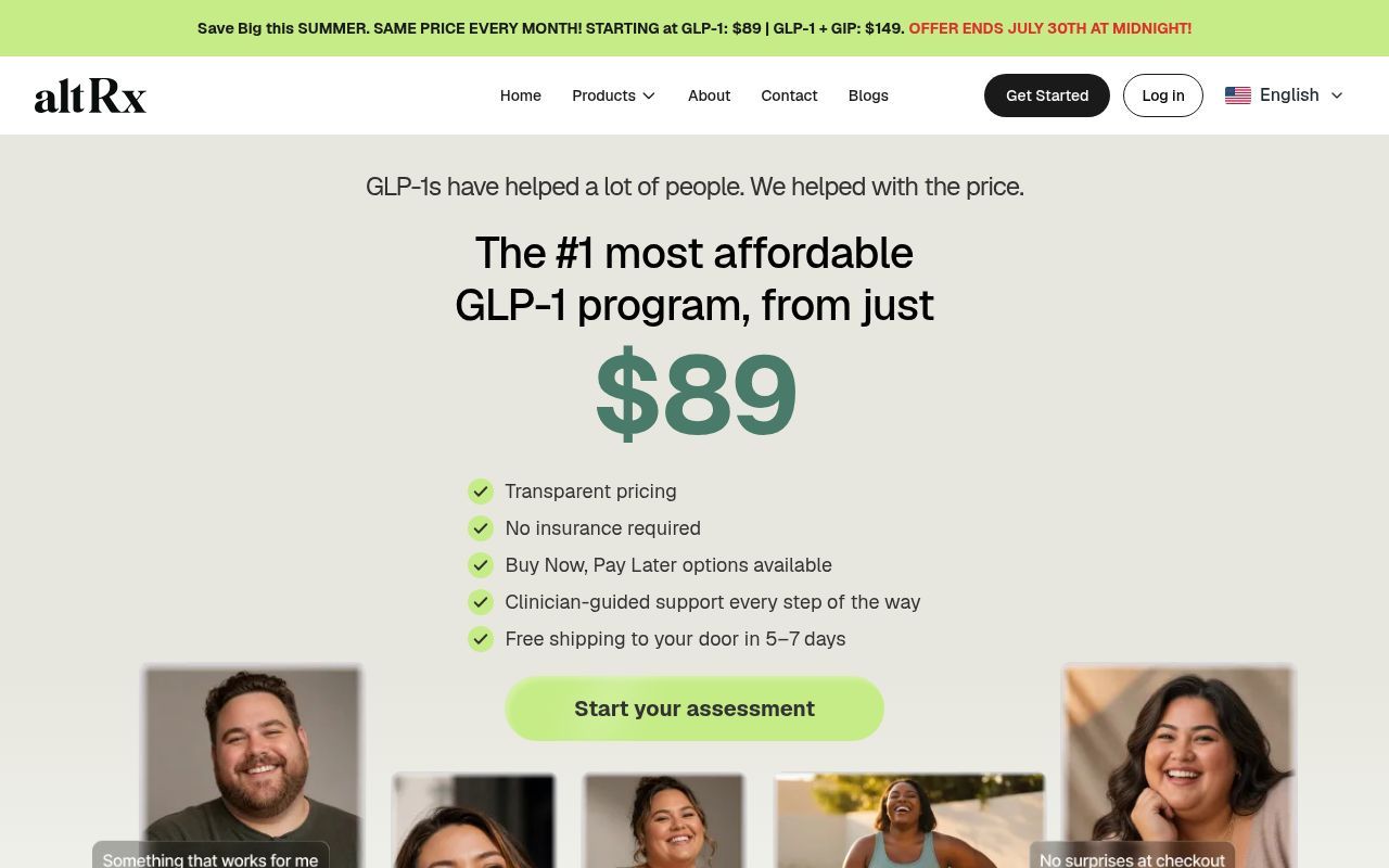 Homepage screenshot of altrx.com