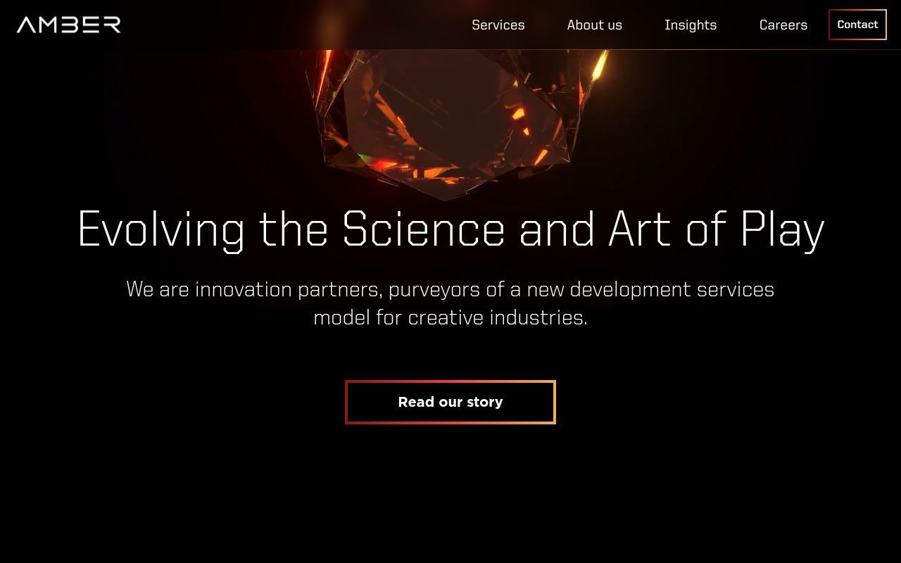 Homepage screenshot of amberstudio.com