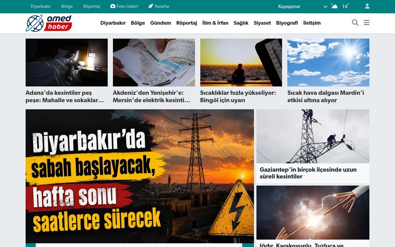 Homepage screenshot of amedhaber.net
