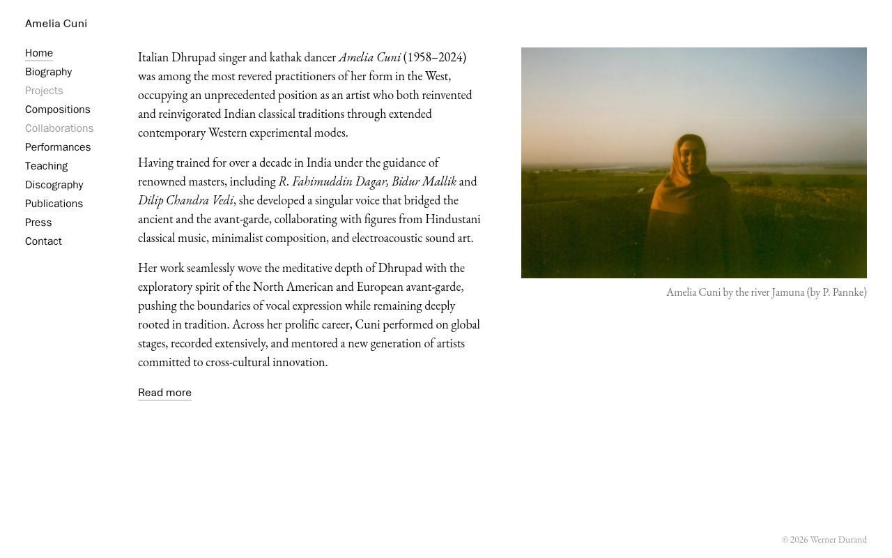 Homepage screenshot of ameliacuni.de