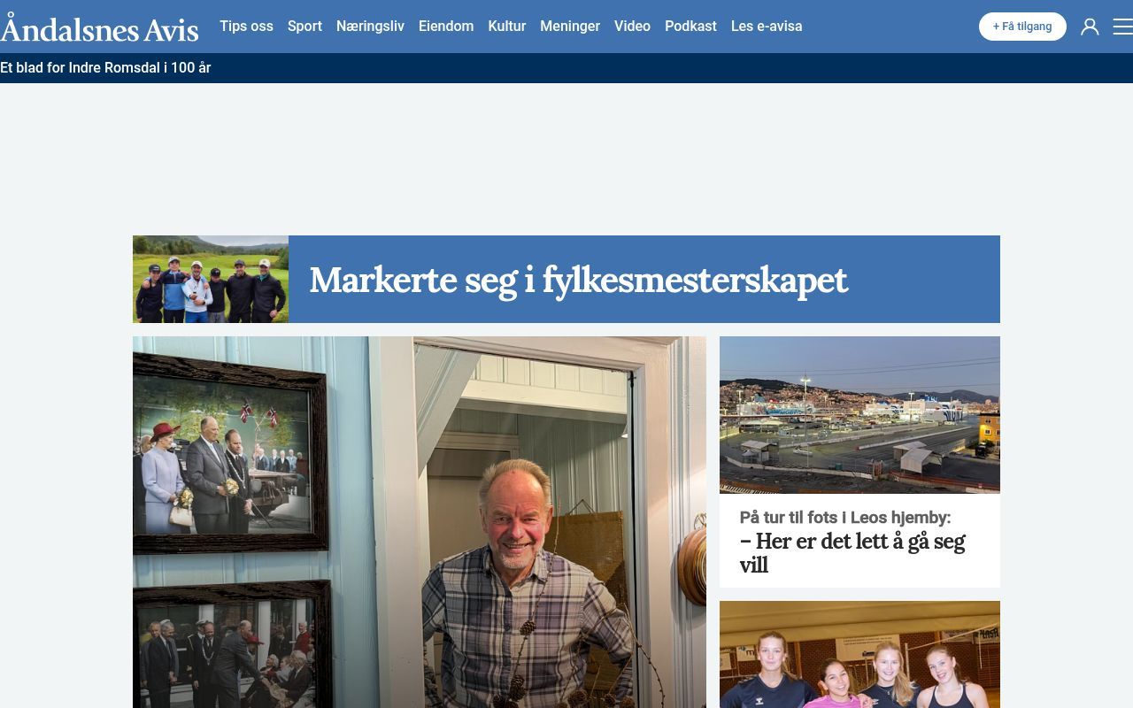 Homepage screenshot of andalsnes-avis.no