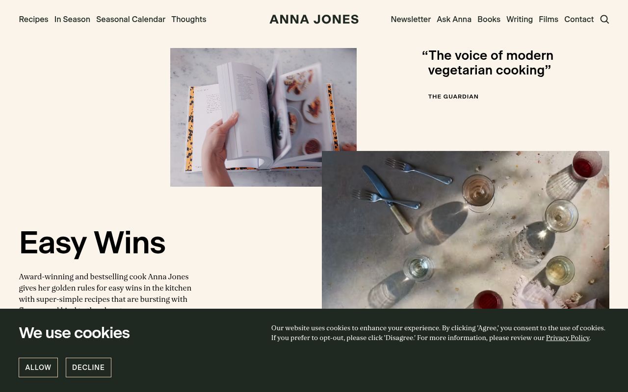 Homepage screenshot of annajones.co.uk