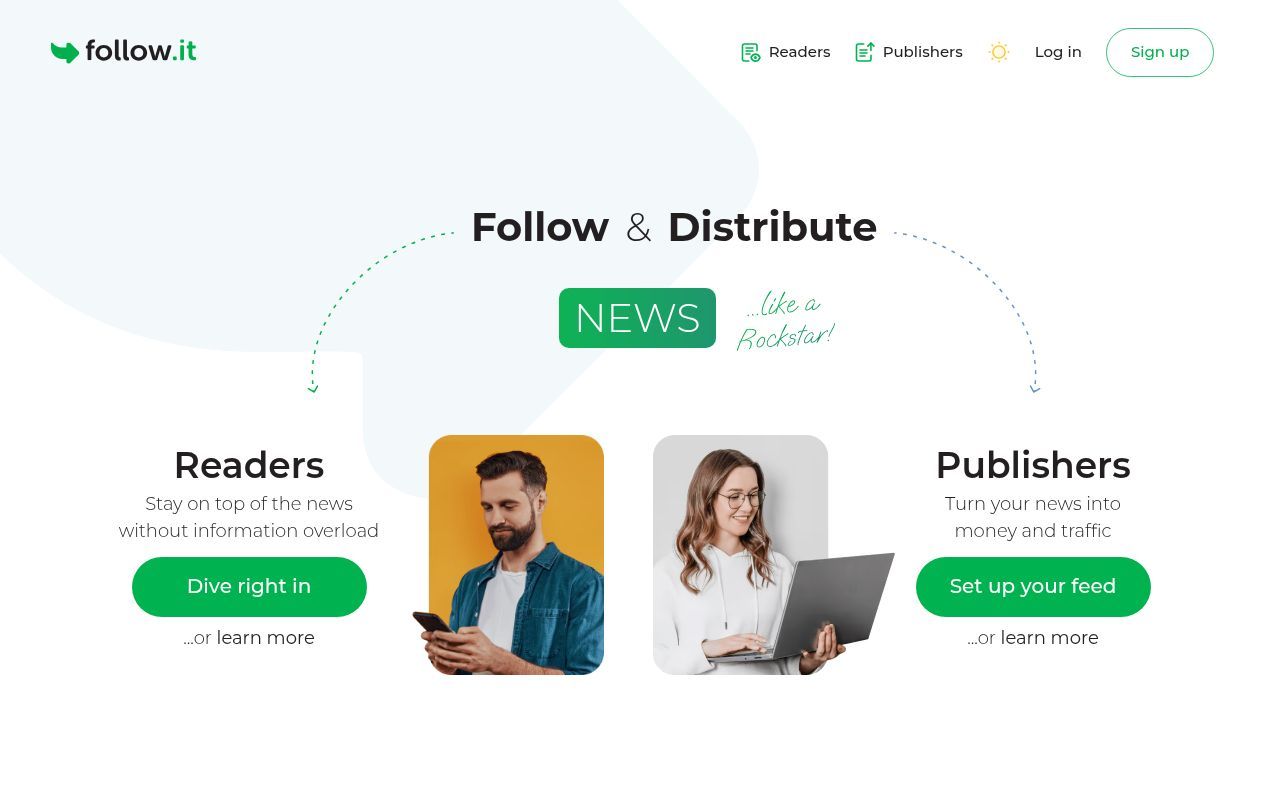 Homepage screenshot of api.follow.it
