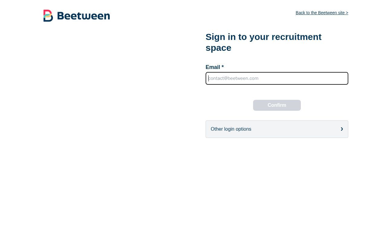 Homepage screenshot of app.beetween.com