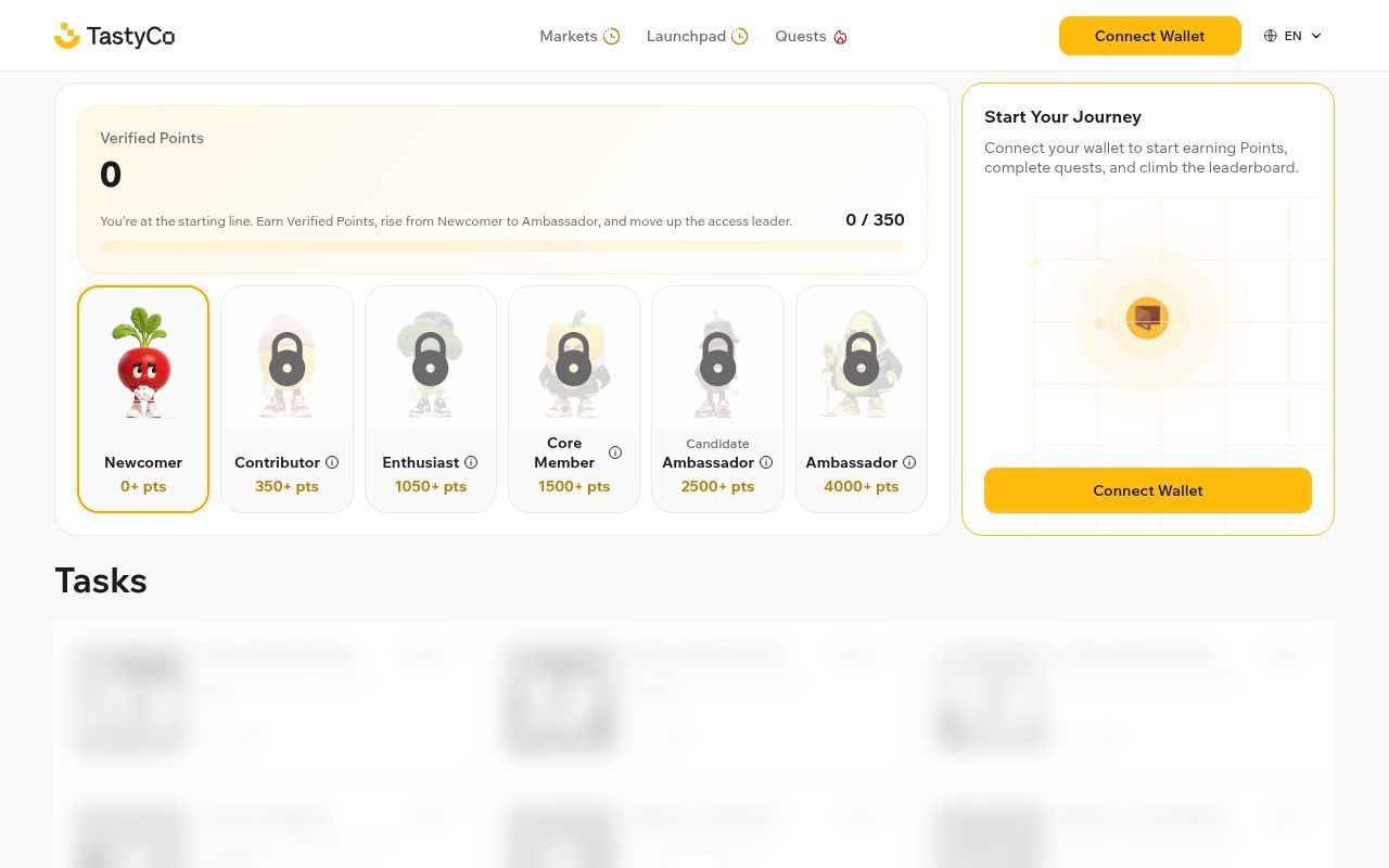 Homepage screenshot of app.tastyco.io