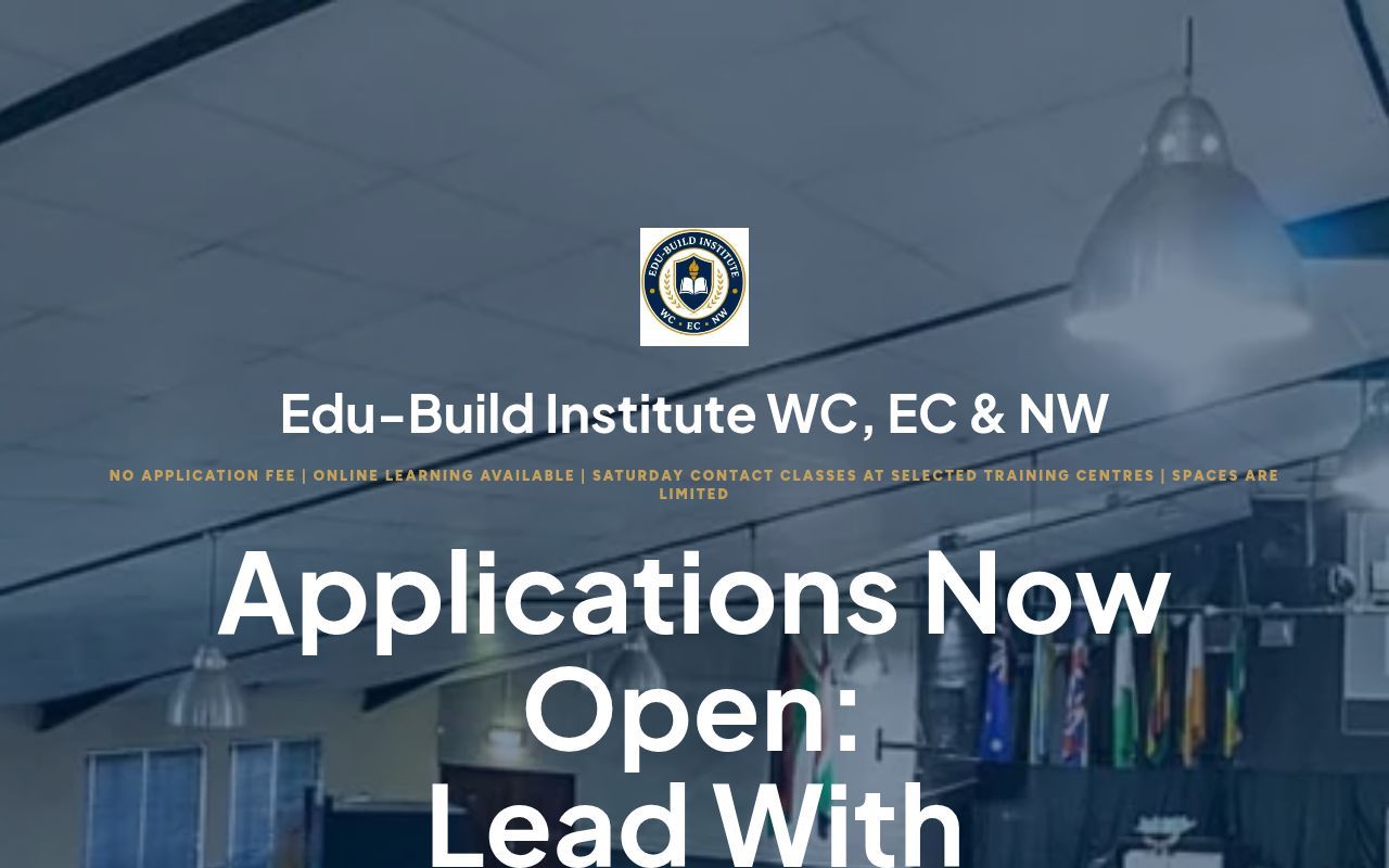 Homepage screenshot of apply-july-2026.edubuildwc.co.za