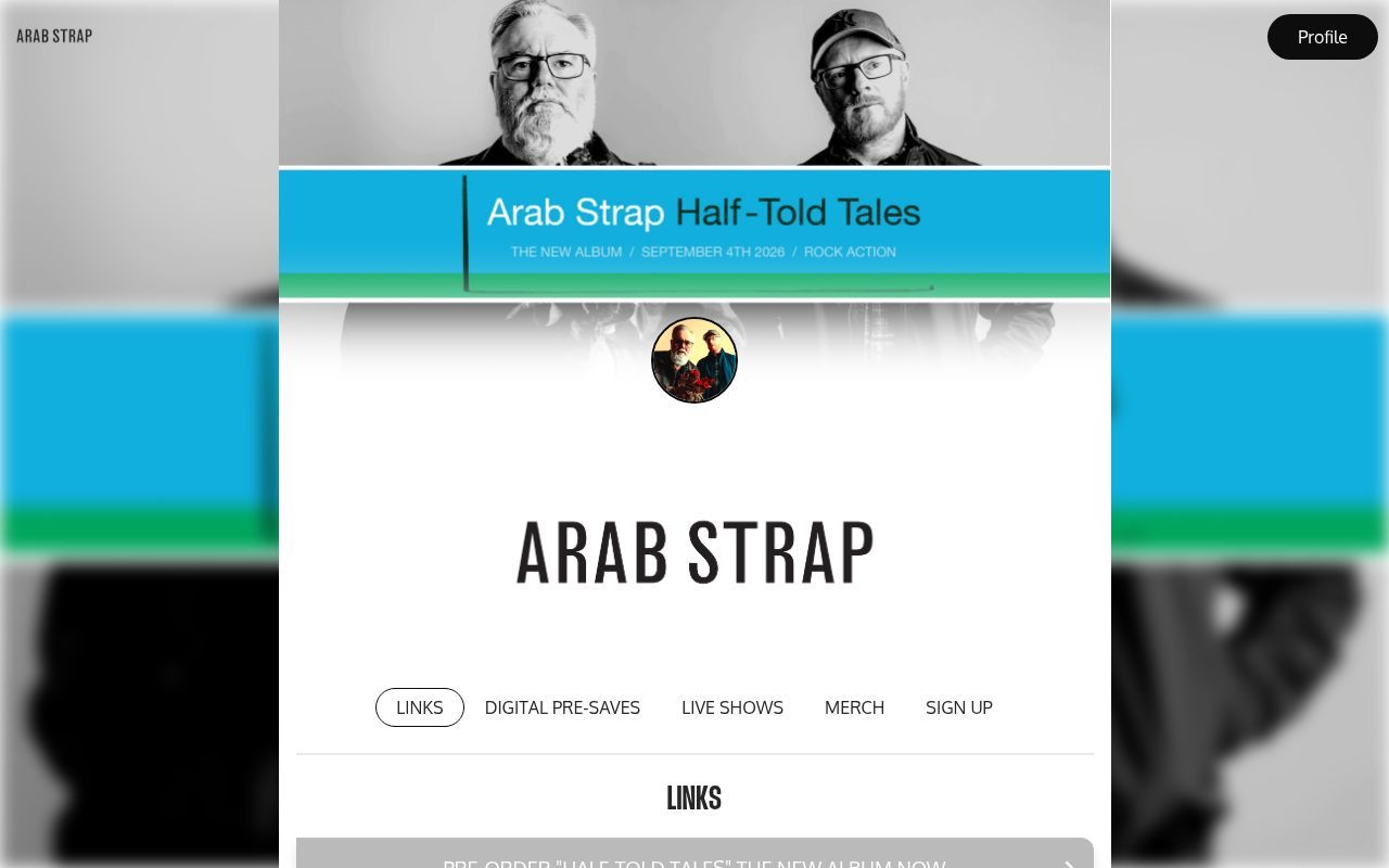 Homepage screenshot of arabstrap.os.fan