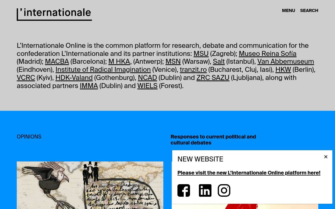 Homepage screenshot of archive-2014-2024.internationaleonline.org