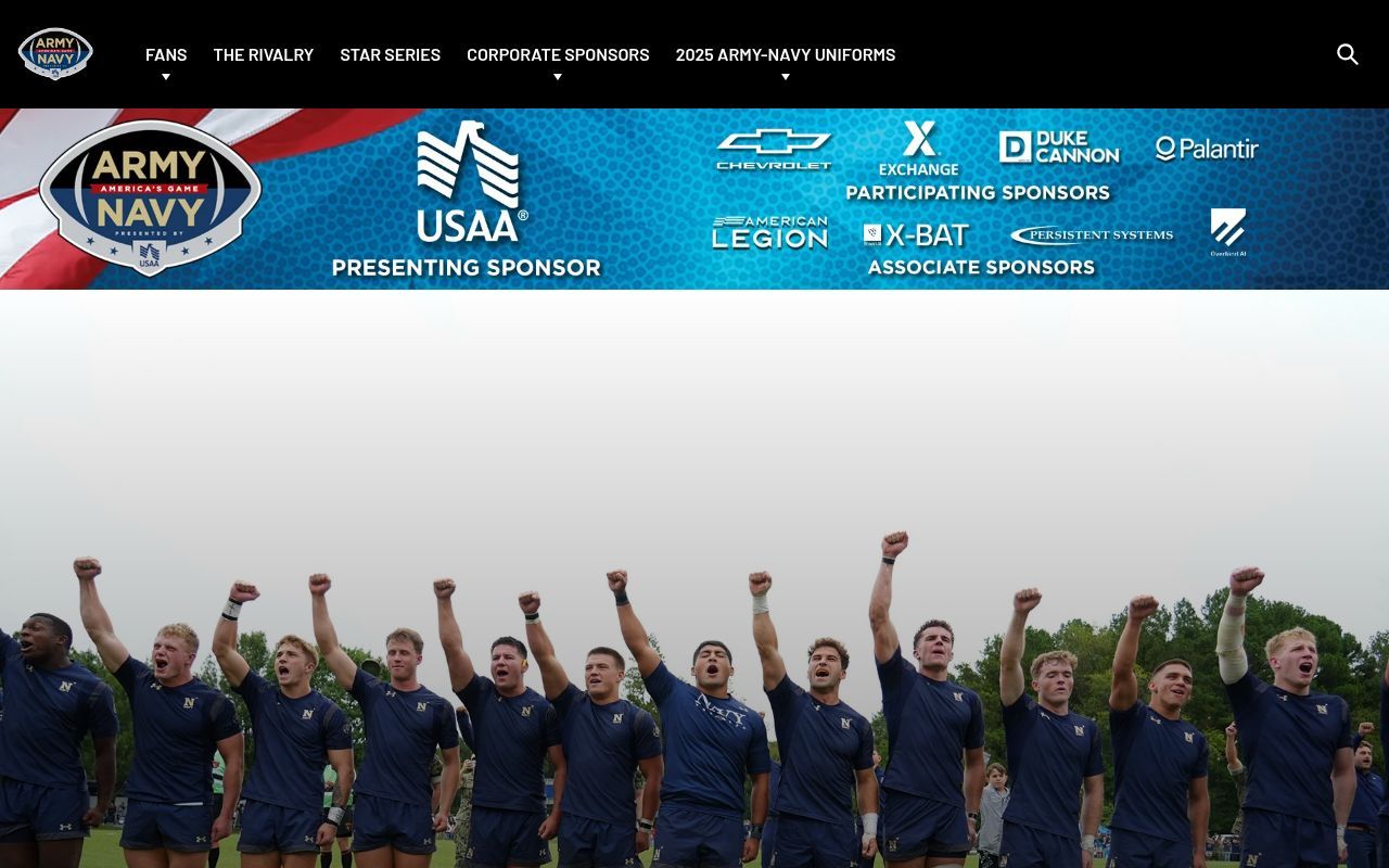 Homepage screenshot of armynavygame.com