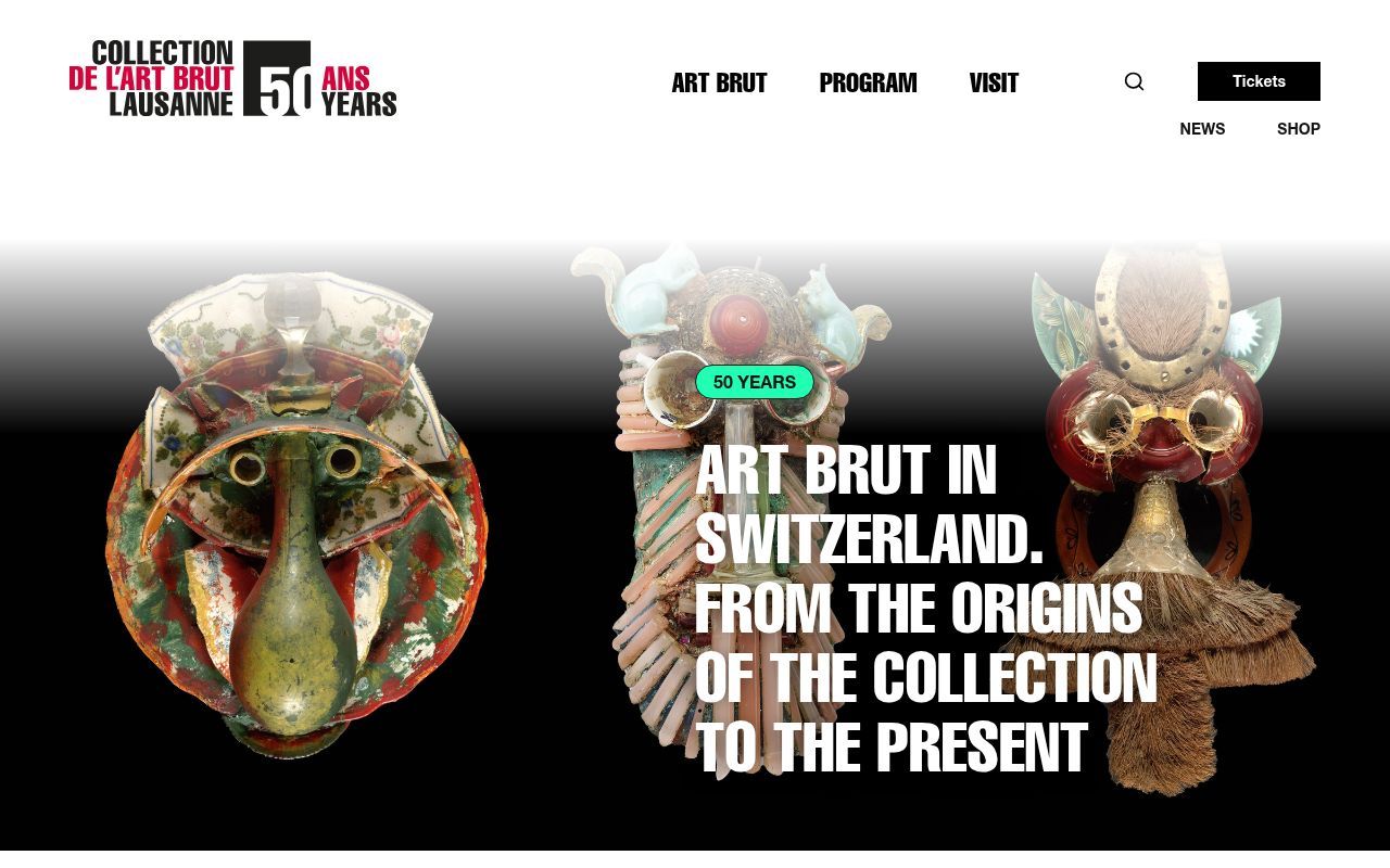 Homepage screenshot of artbrut.ch