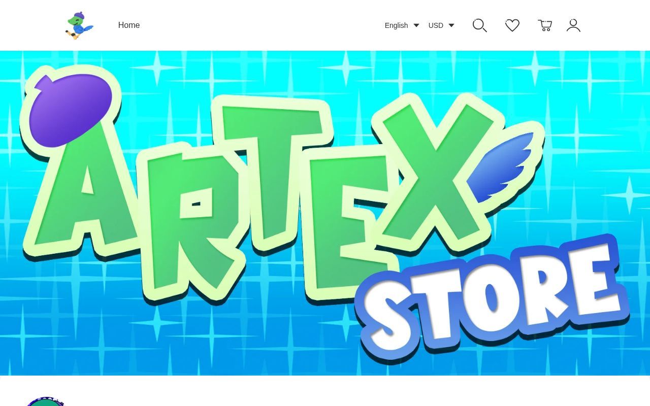 Homepage screenshot of artexstore.artiststore.com