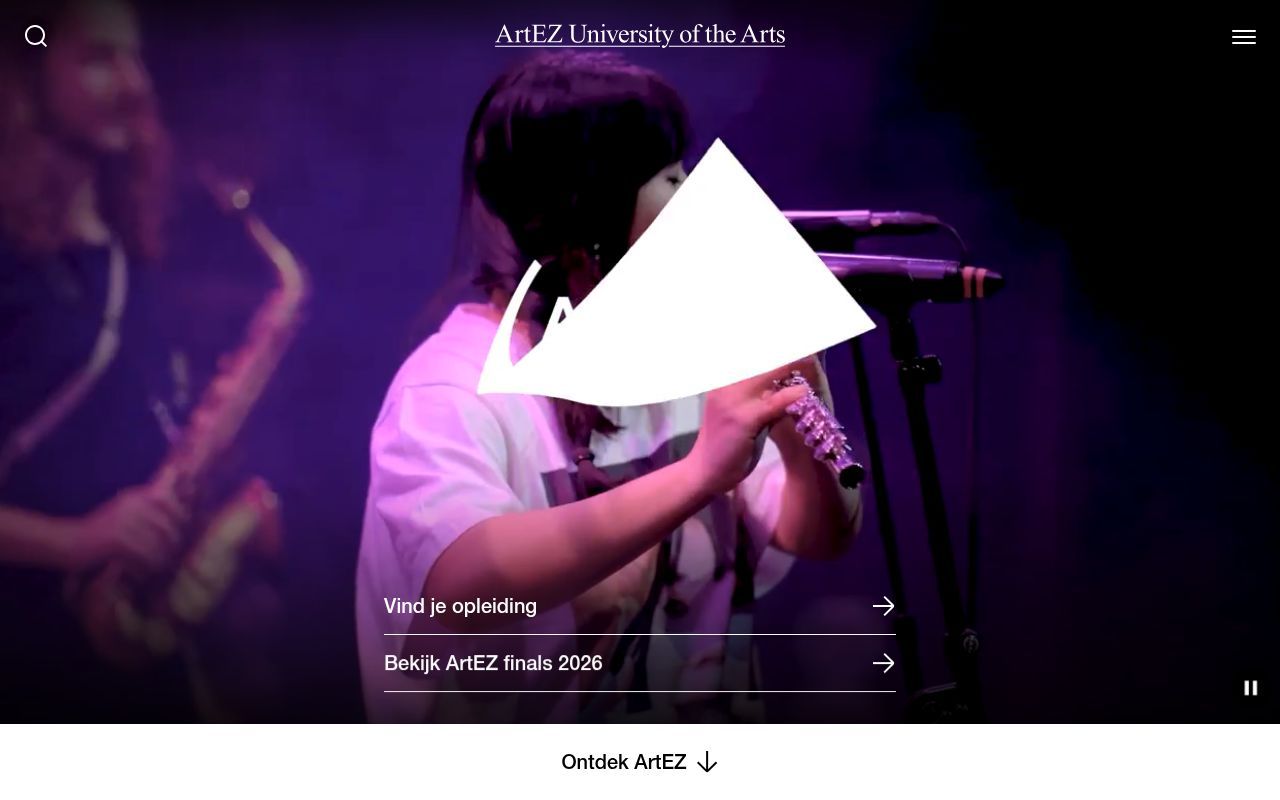 Homepage screenshot of artez.nl