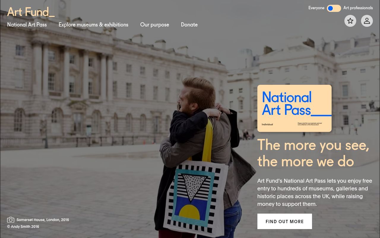 Homepage screenshot of artfund.org