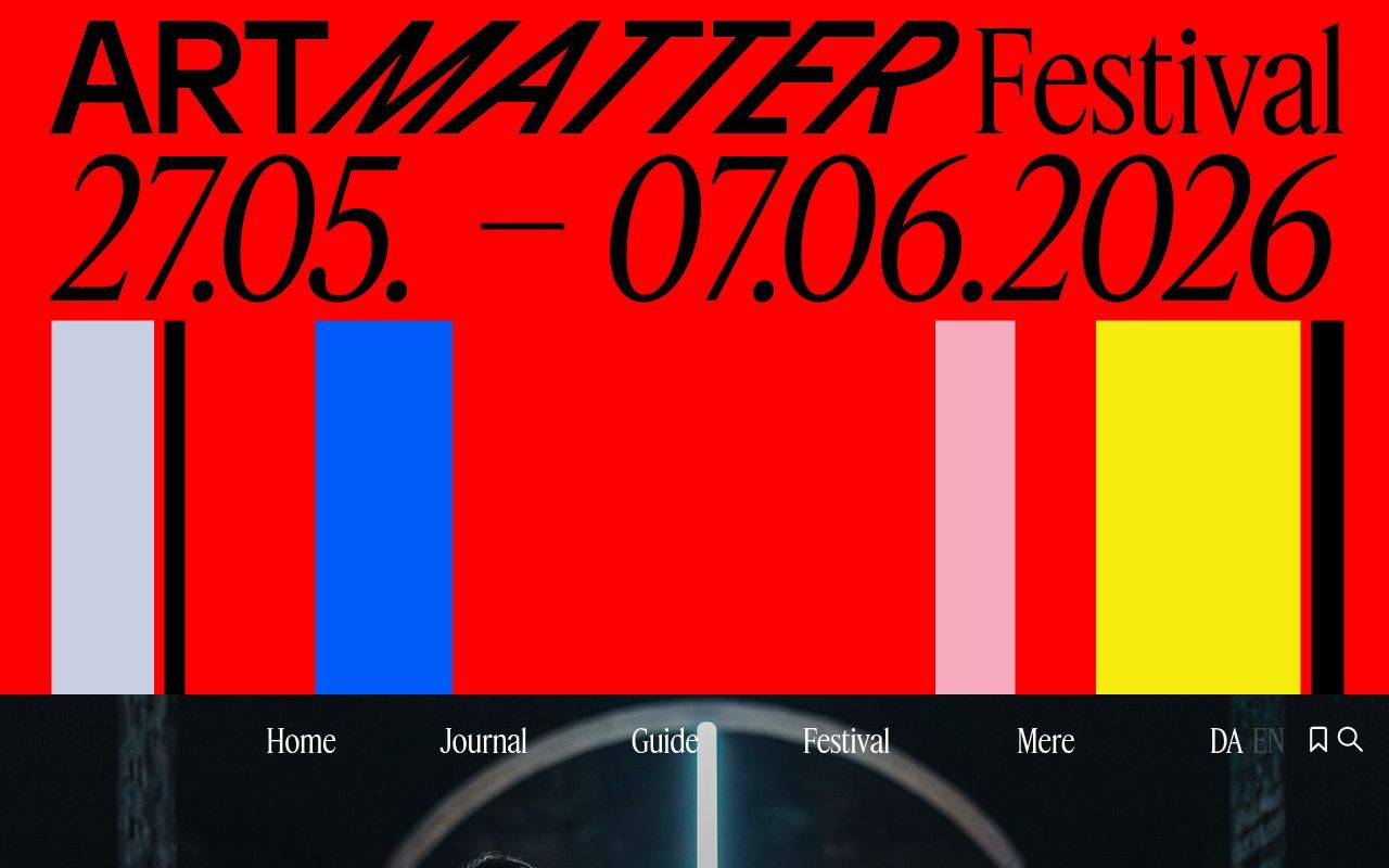 Homepage screenshot of artmatter.dk
