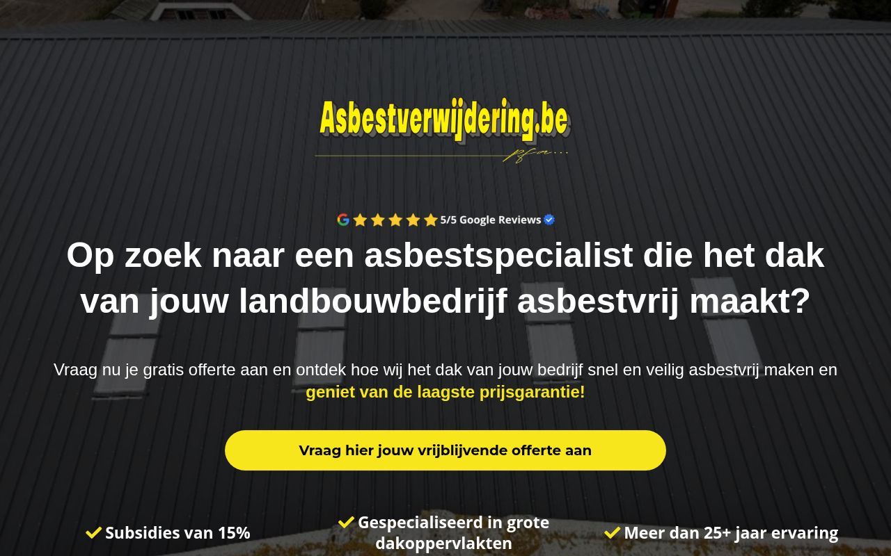 Homepage screenshot of asbest-verwijdering.info