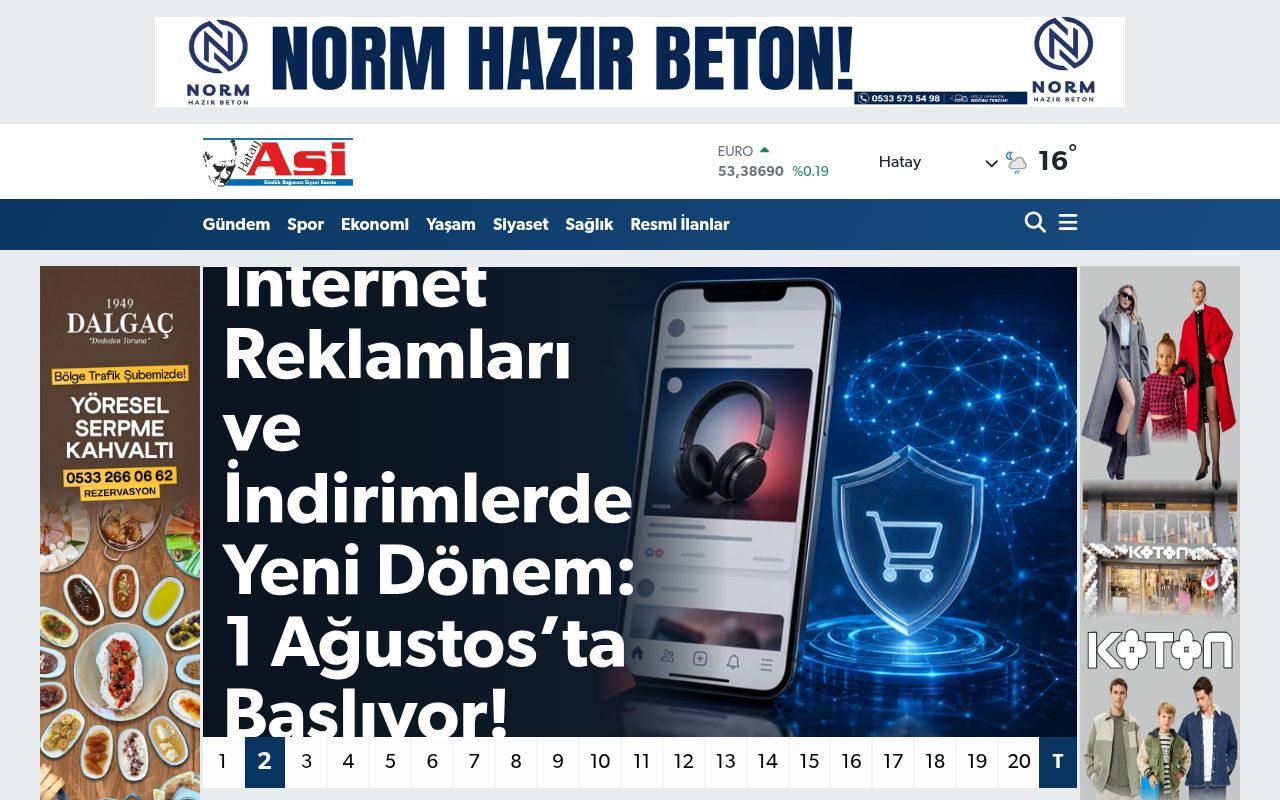 Homepage screenshot of asigazetesi.com